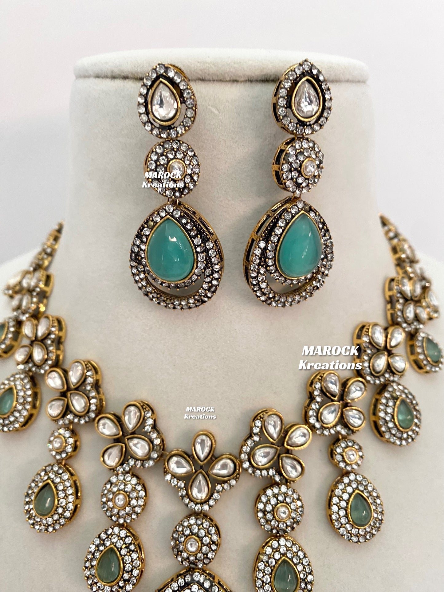 Sanjna Victorian Kundan Statement Necklace set