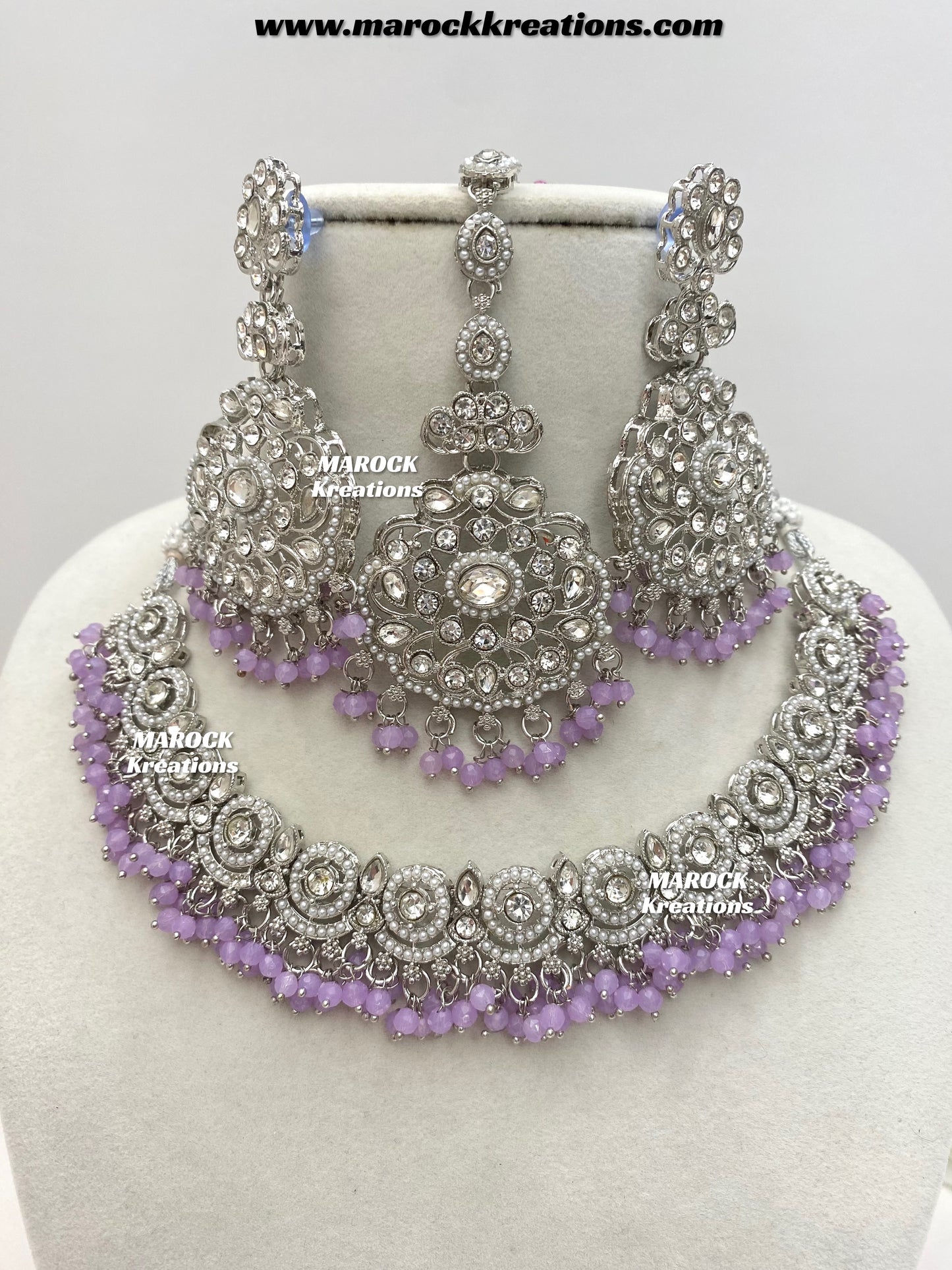 Silver Stone Necklace set