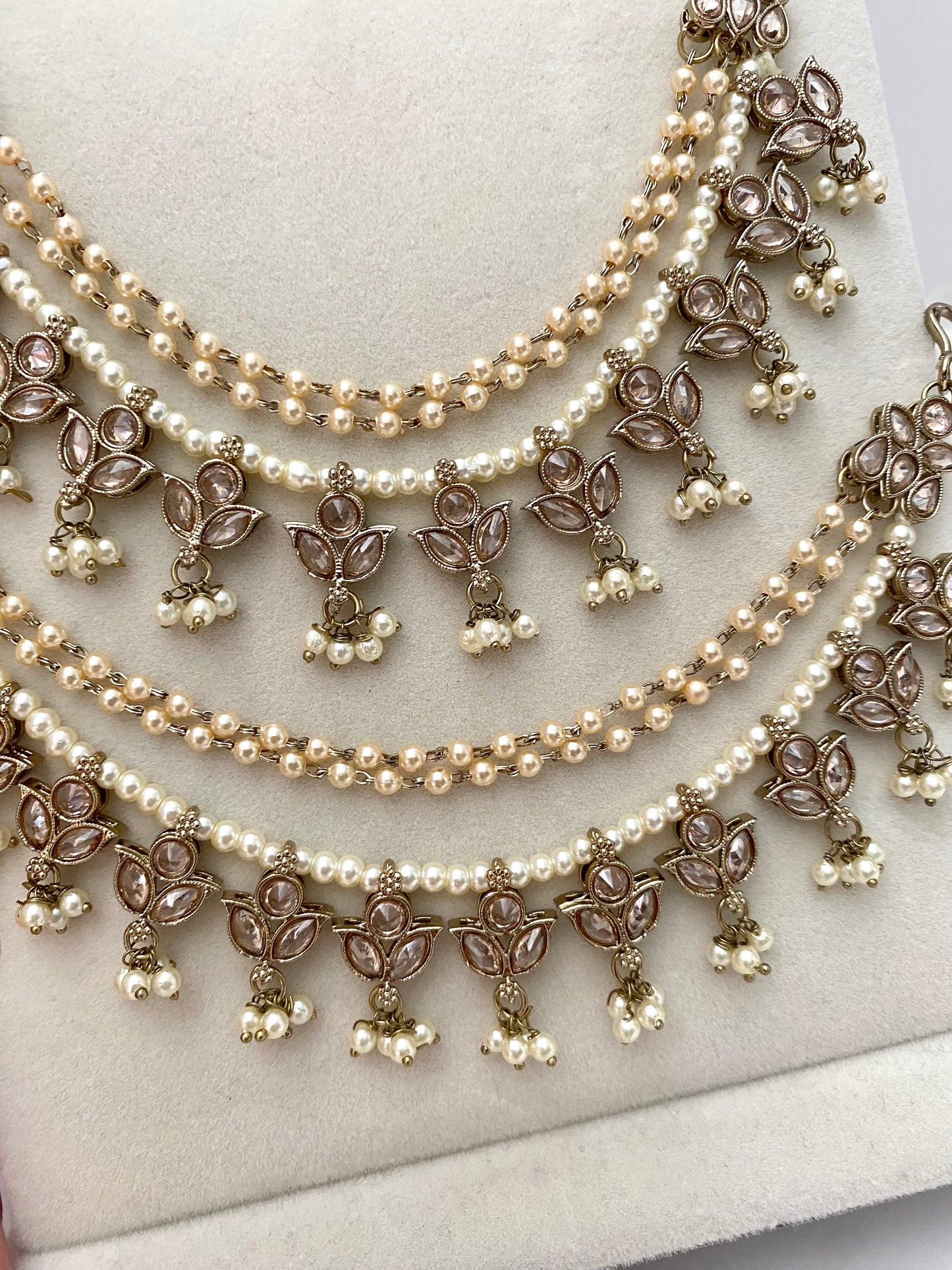 Polki Triple layer Saharey/Ear chains