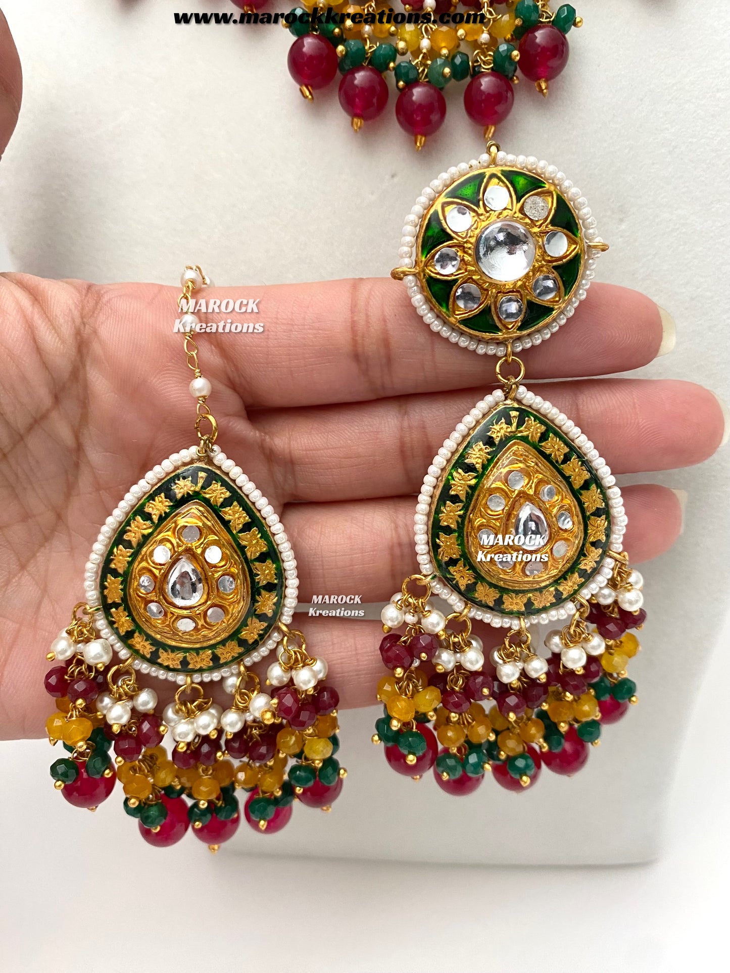 Jannat Premium Quality Kundan Meenakari Statement Choker set