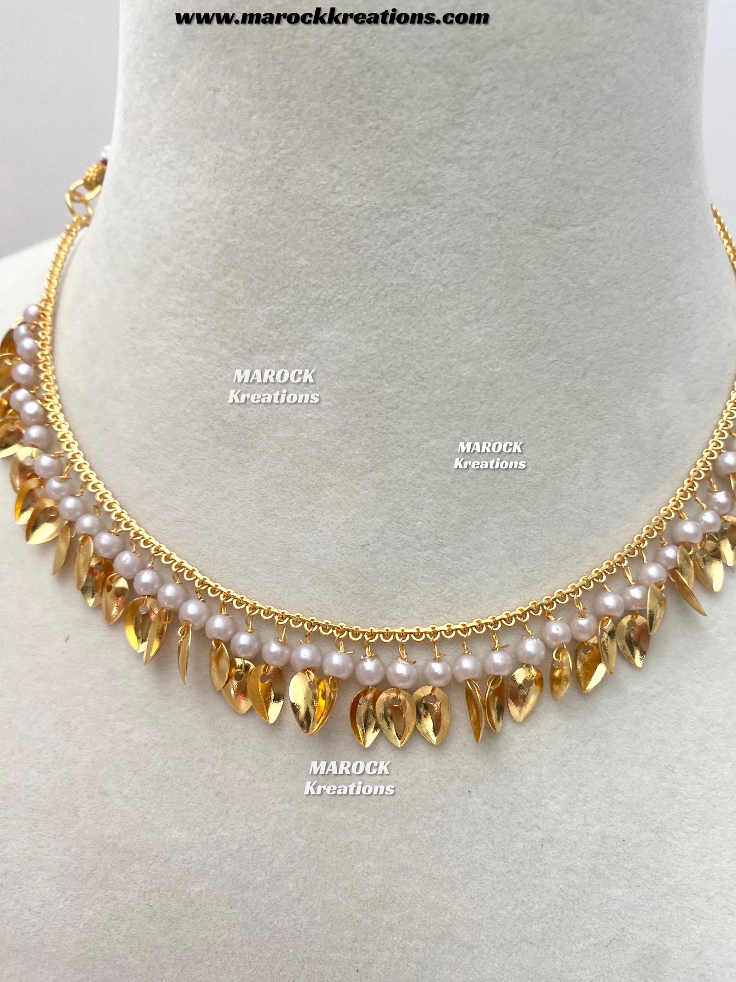 Gold plated traditional Peepal Patti Necklace (only Necklace)