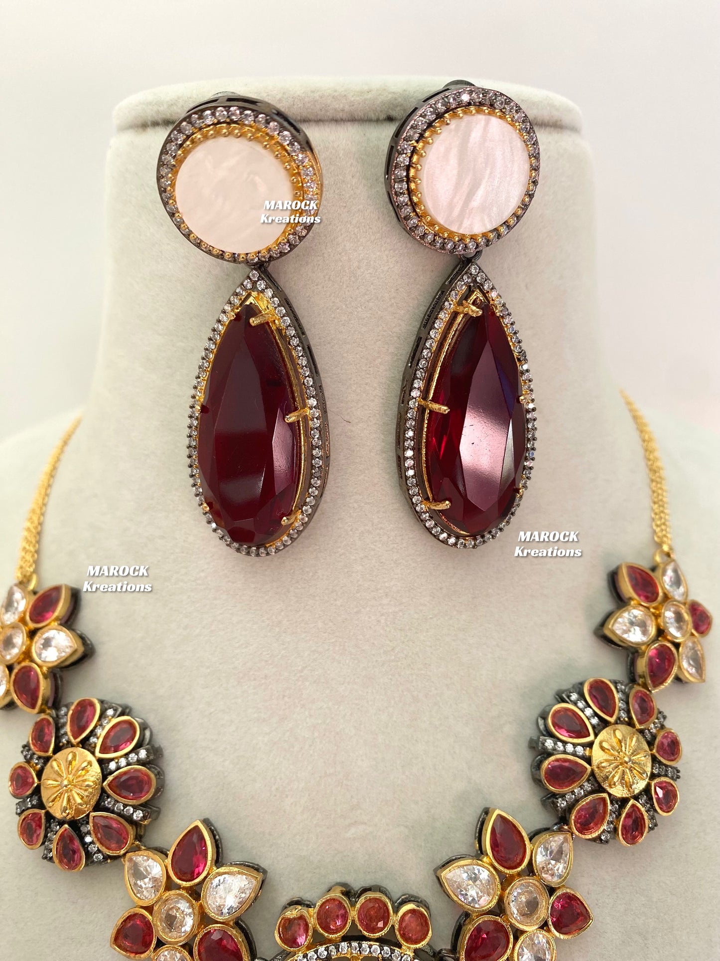 Raha Premium Quality Victorian Kundan Necklace set