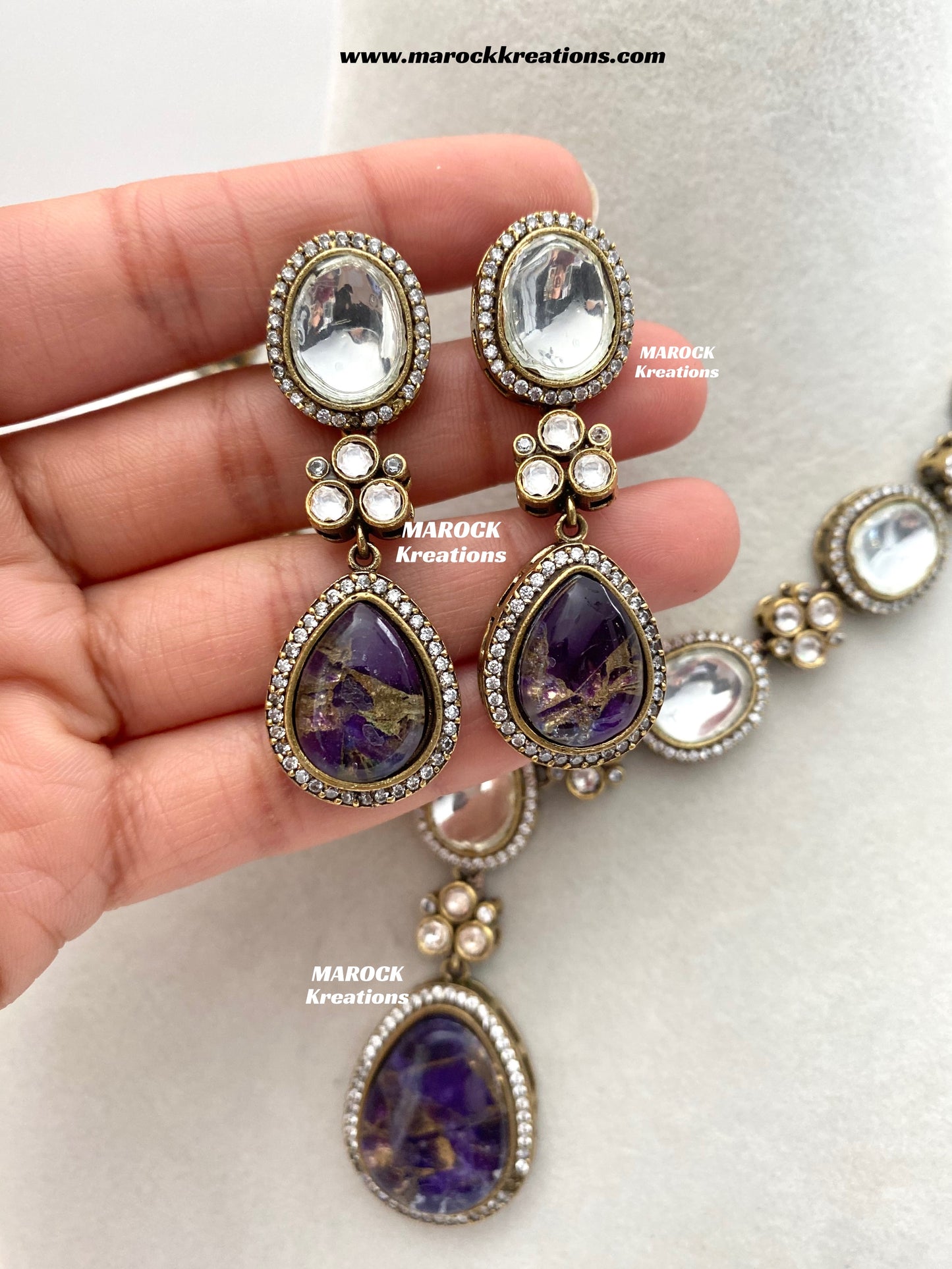 Sanjida Tyani inspired Victorian Kundan Statement Necklace set