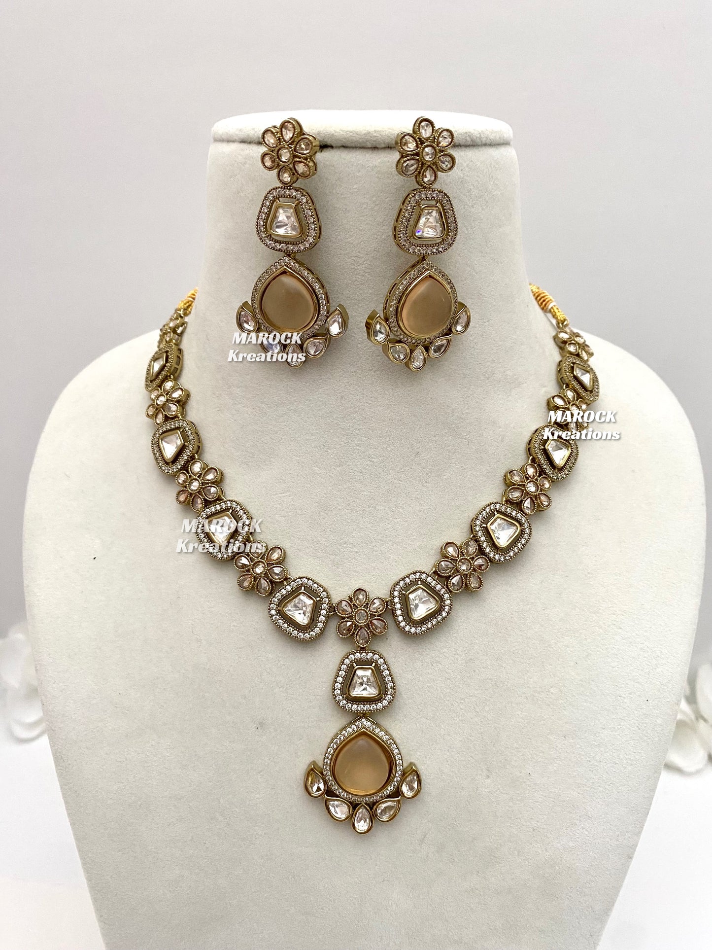 Amara Premium Quality Moissanite Kundan Necklace set