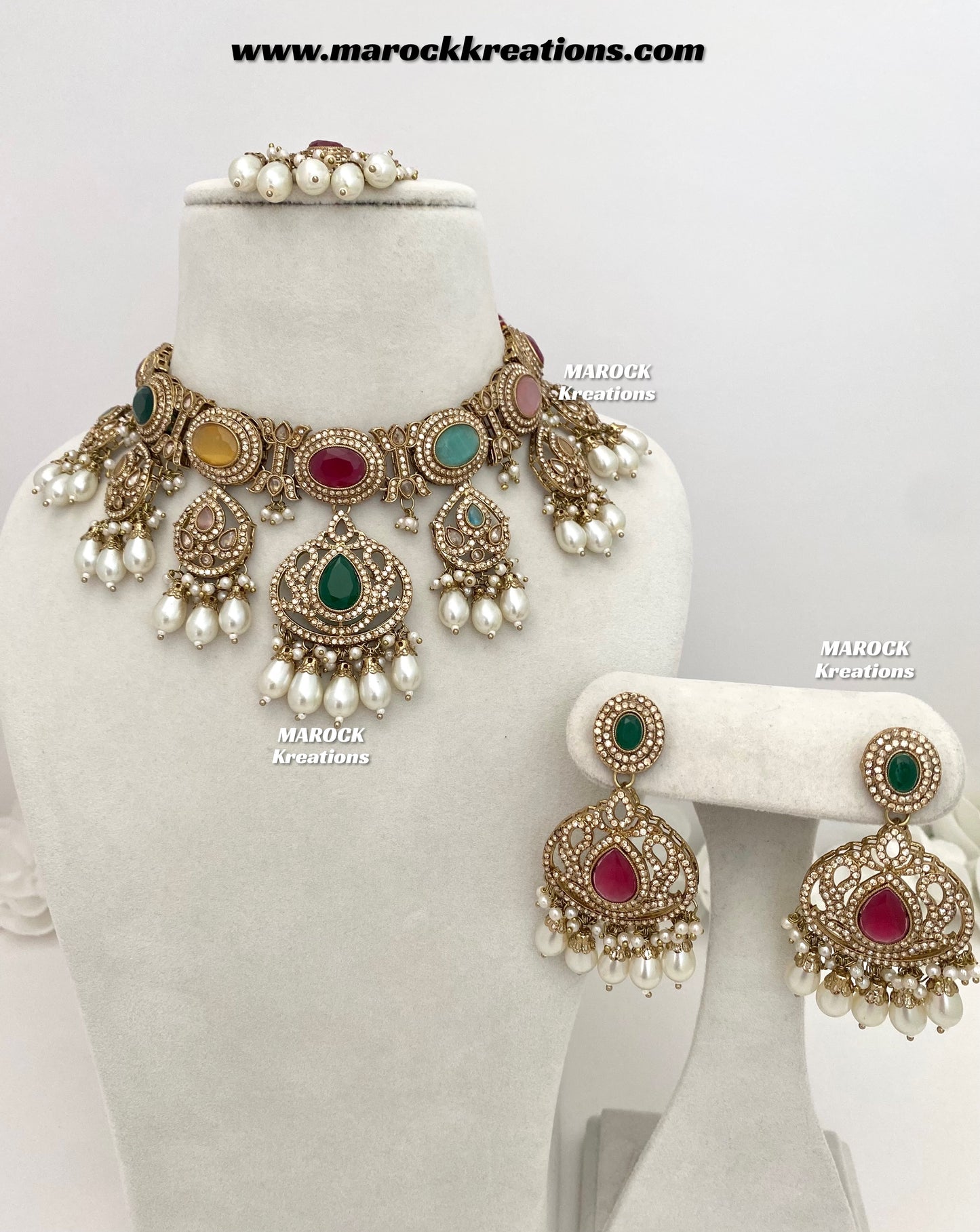 Yumna Polki statement Choker/Necklace set