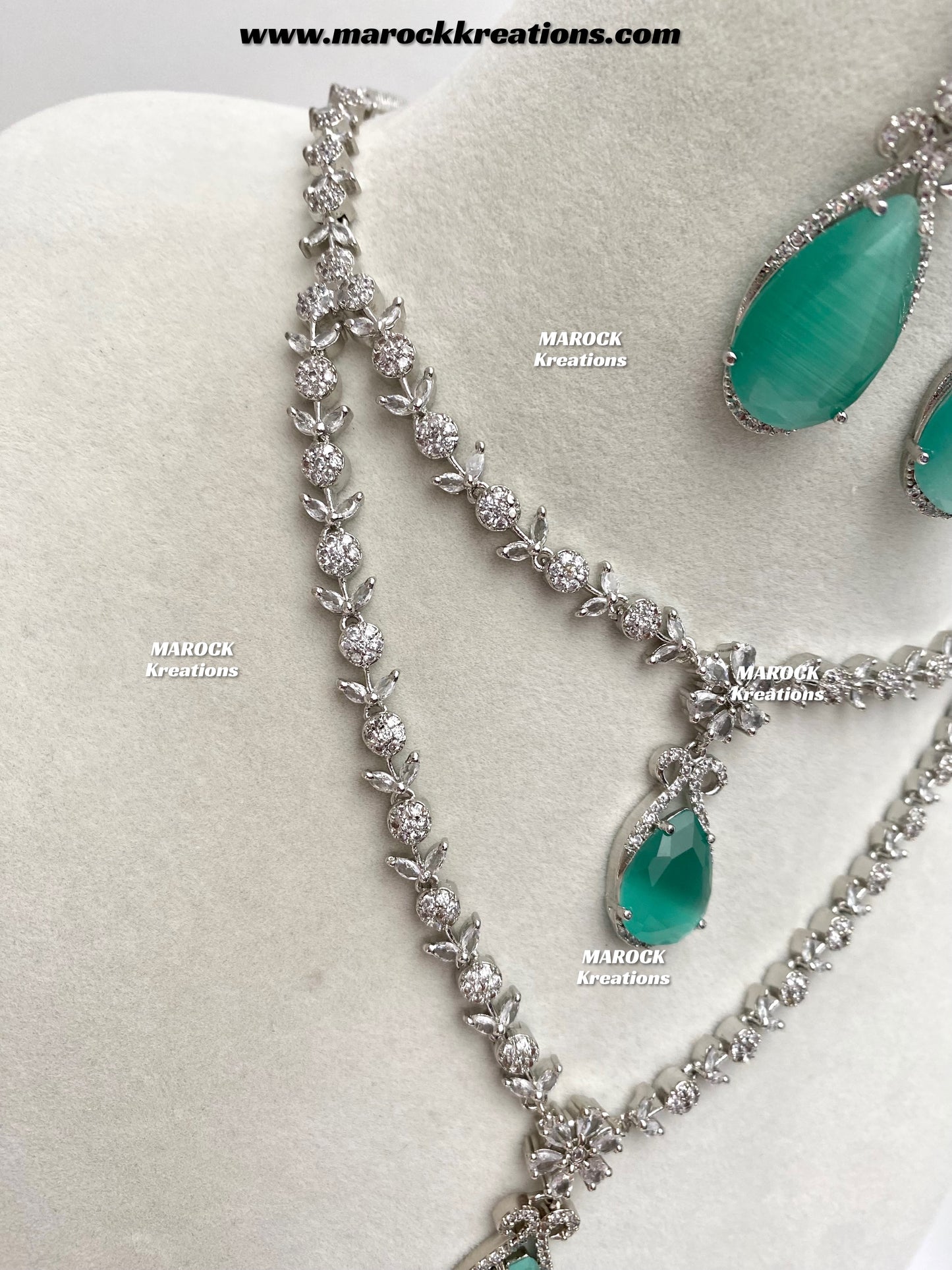 Lauren Silver American Diamond Necklace set