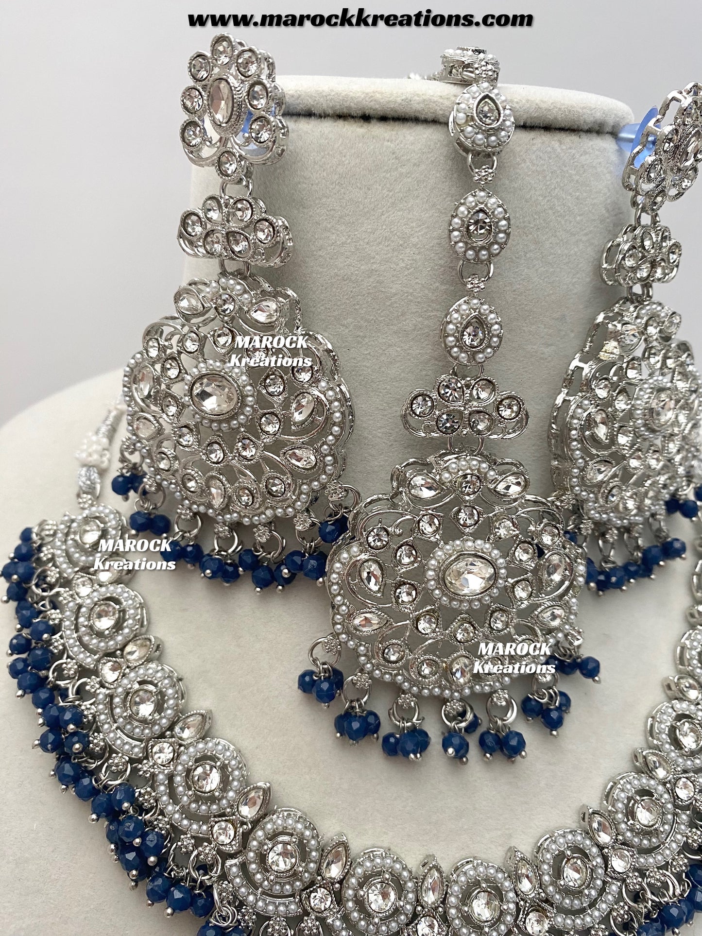 Silver Stone Necklace set
