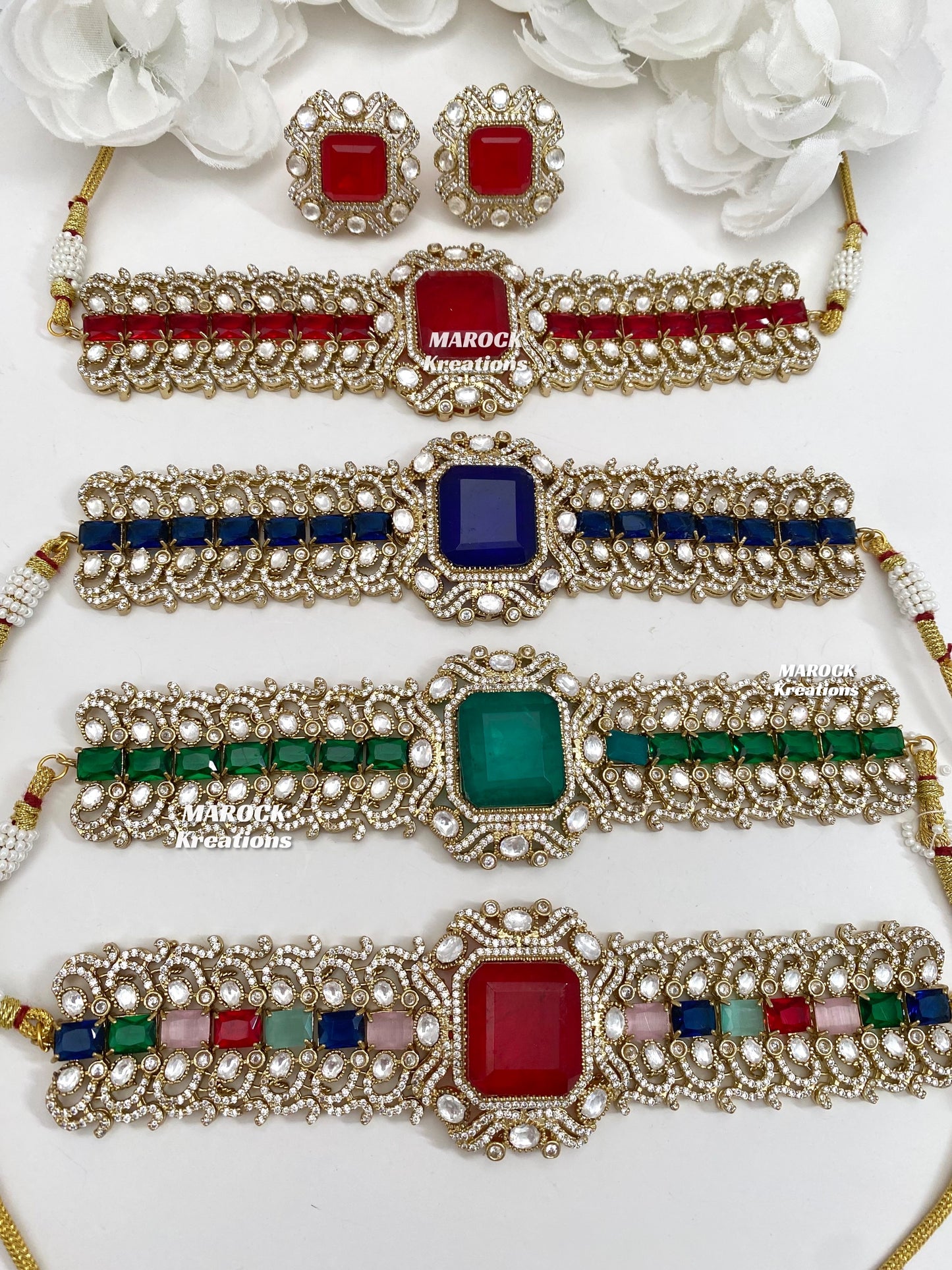 Paloma Sabyasachi inspired Premium Quality Moissanite Kundan and American Diamond choker set