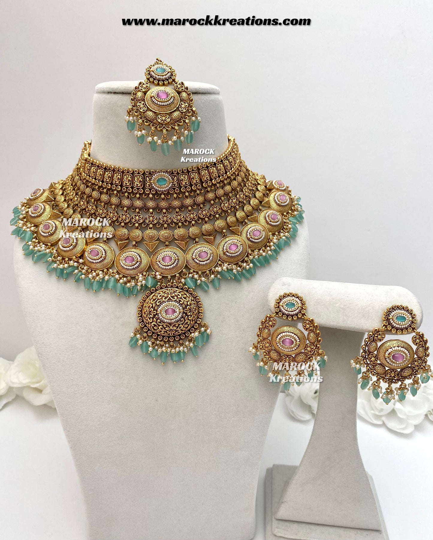 Aastha Premium Quality Gold Plated Bridal set