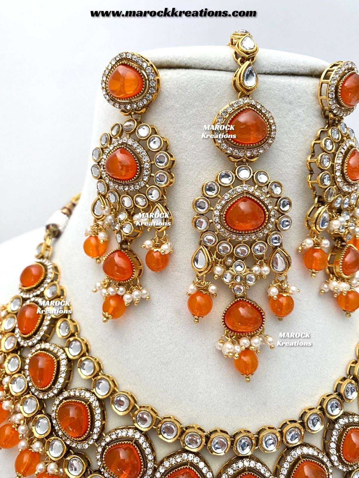 Harsha Premium Quality Kundan and Monalisa stone Statement Necklace set