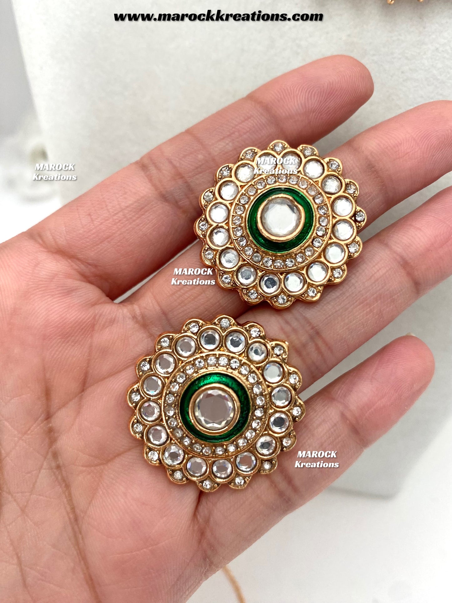 Sareela Premium Quality Rose gold uncut kundan Statement Bridal set