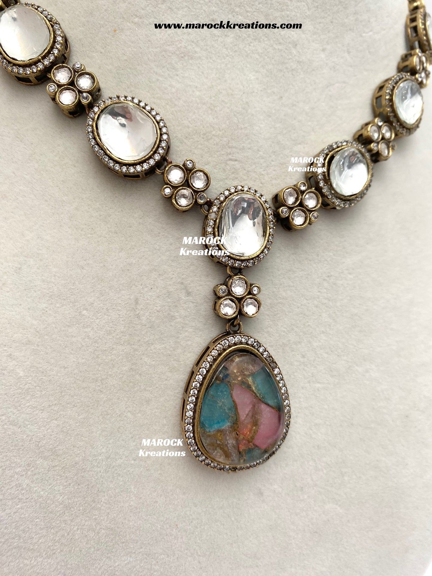 Sanjida Tyani inspired Victorian Kundan Statement Necklace set