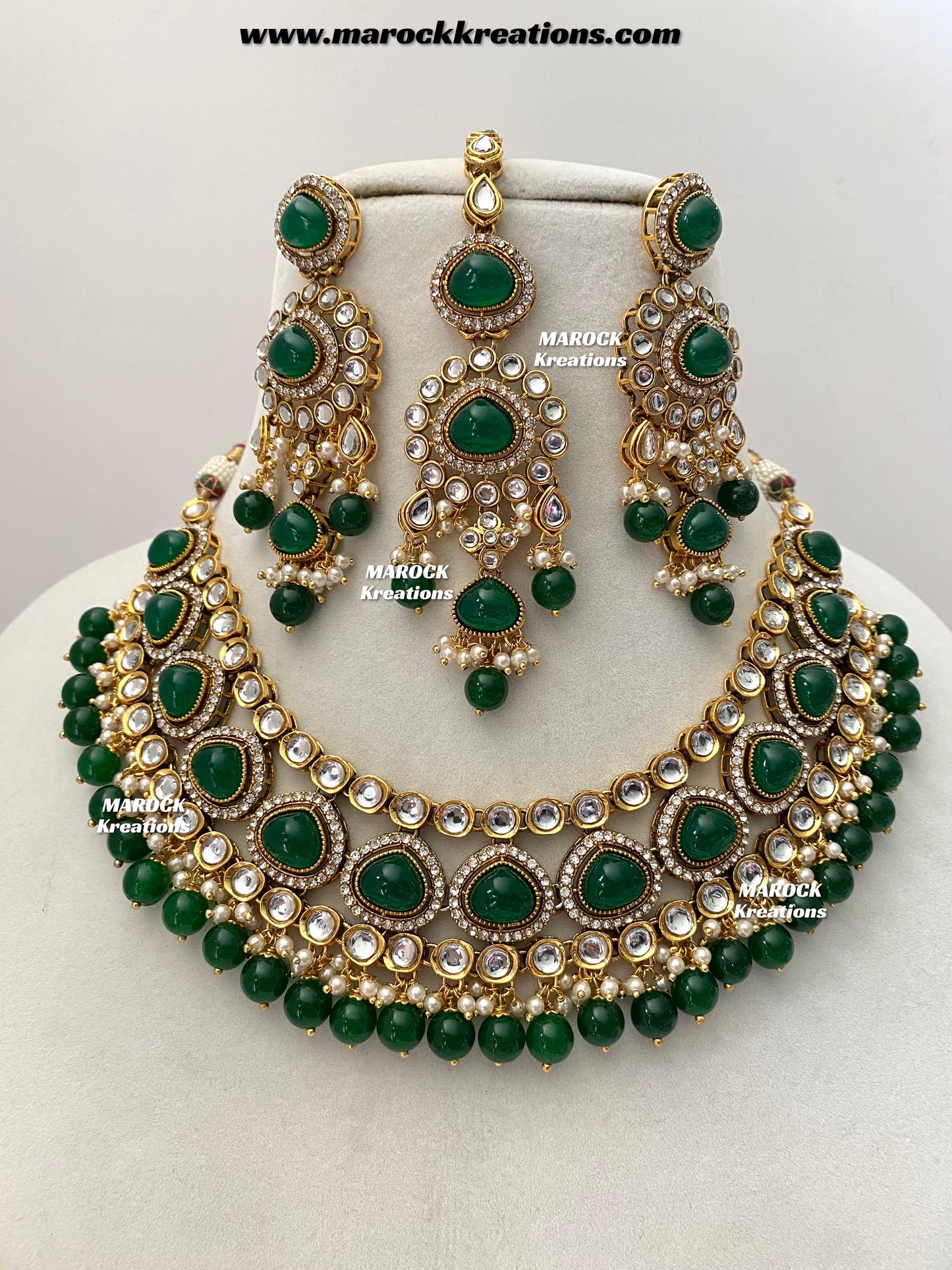 Harsha Premium Quality Kundan and Monalisa stone Statement Necklace set