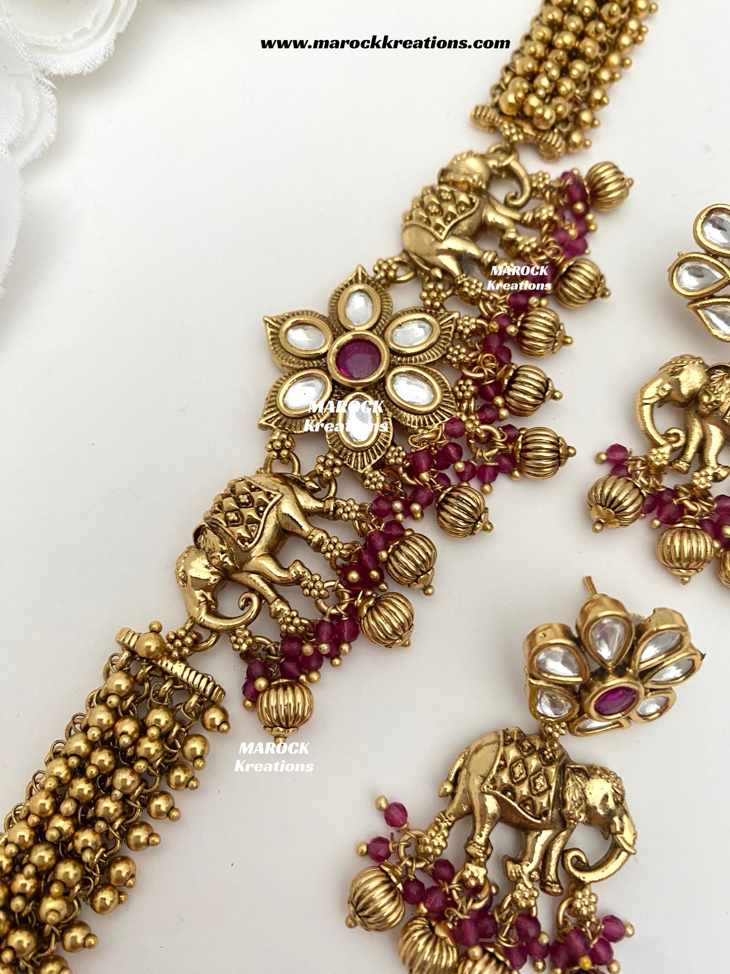 Rashmika Premium Quality exclusive Gold Plated Meenakari Rajwadi choker set