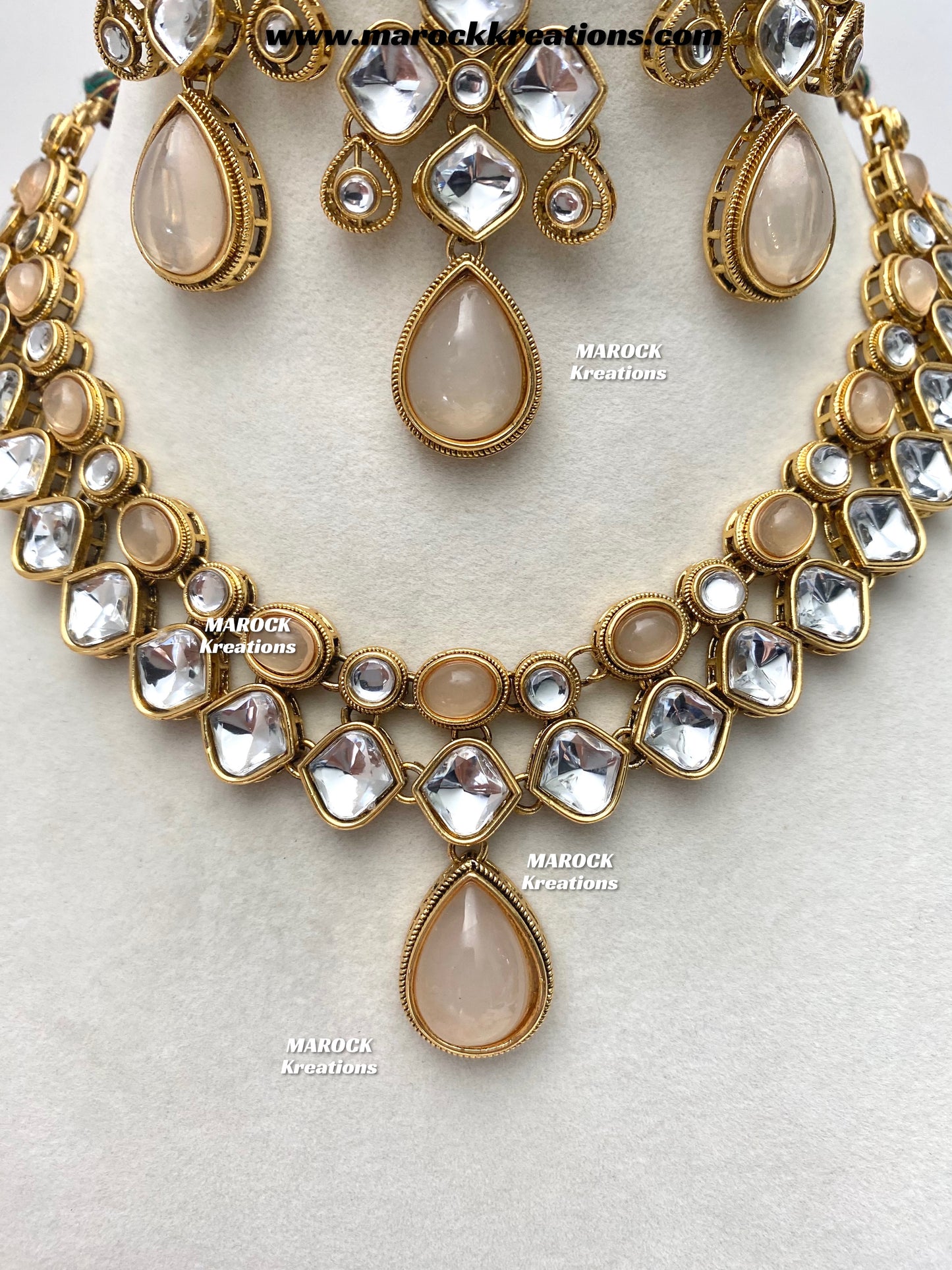 Romana Premium Quality Kundan Statement Necklace set