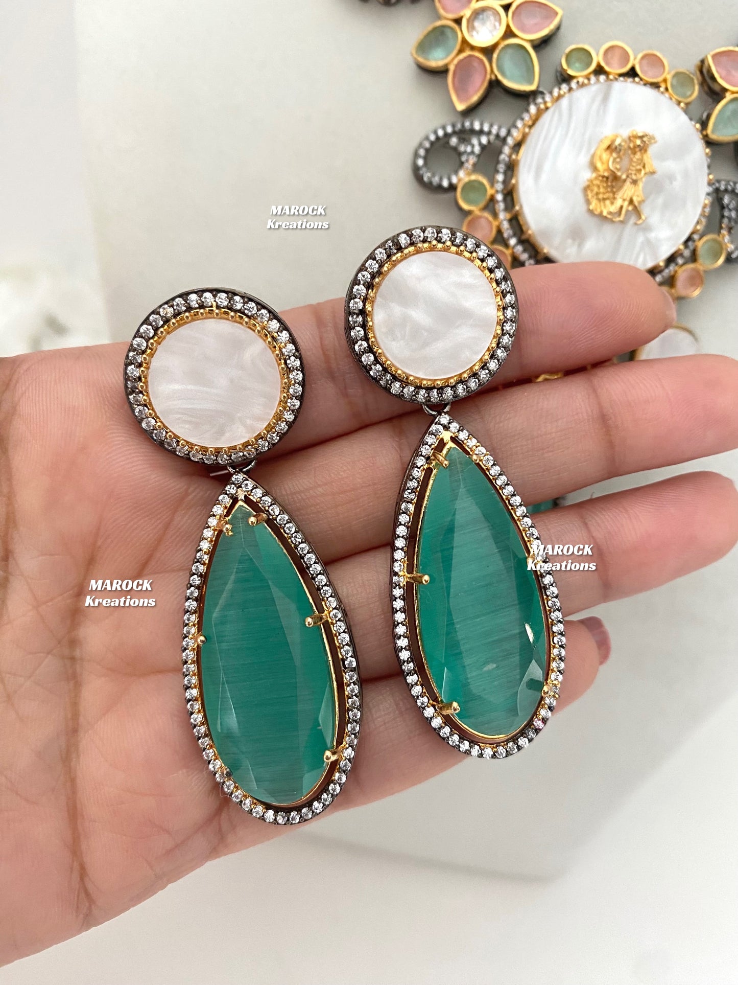 Raha Premium Quality Victorian Kundan Necklace set