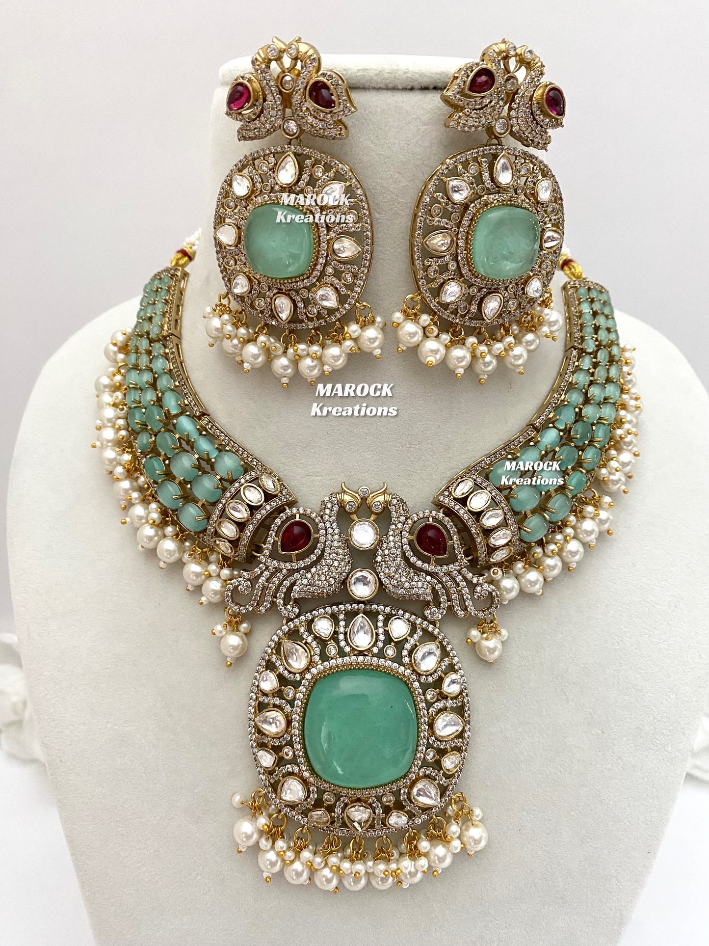 Ravina Tandon Bollywood style Sabyasachi inspired Premium Quality Moissanite Kundan Necklace set