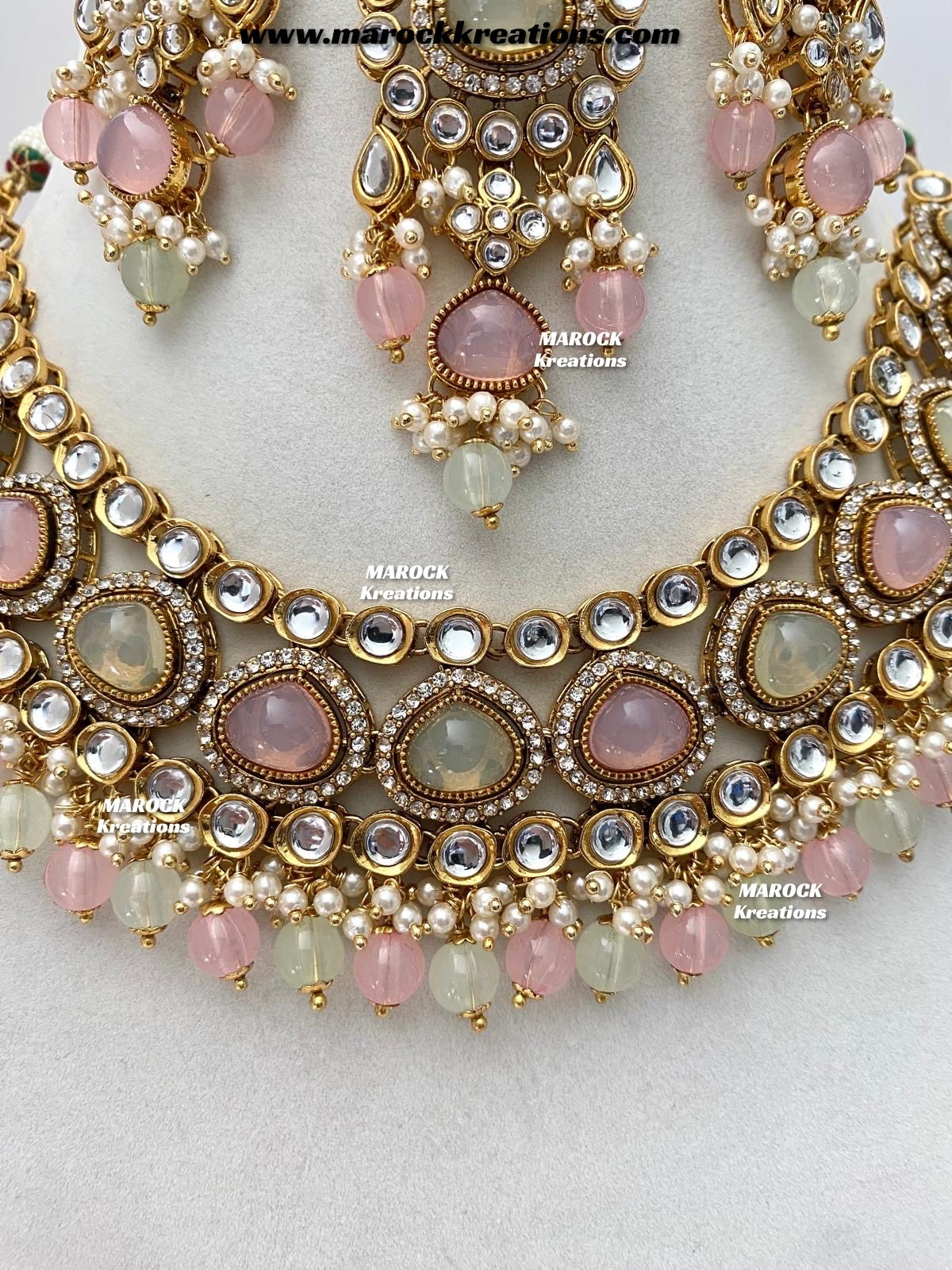 Harsha Premium Quality Kundan and Monalisa stone Statement Necklace set