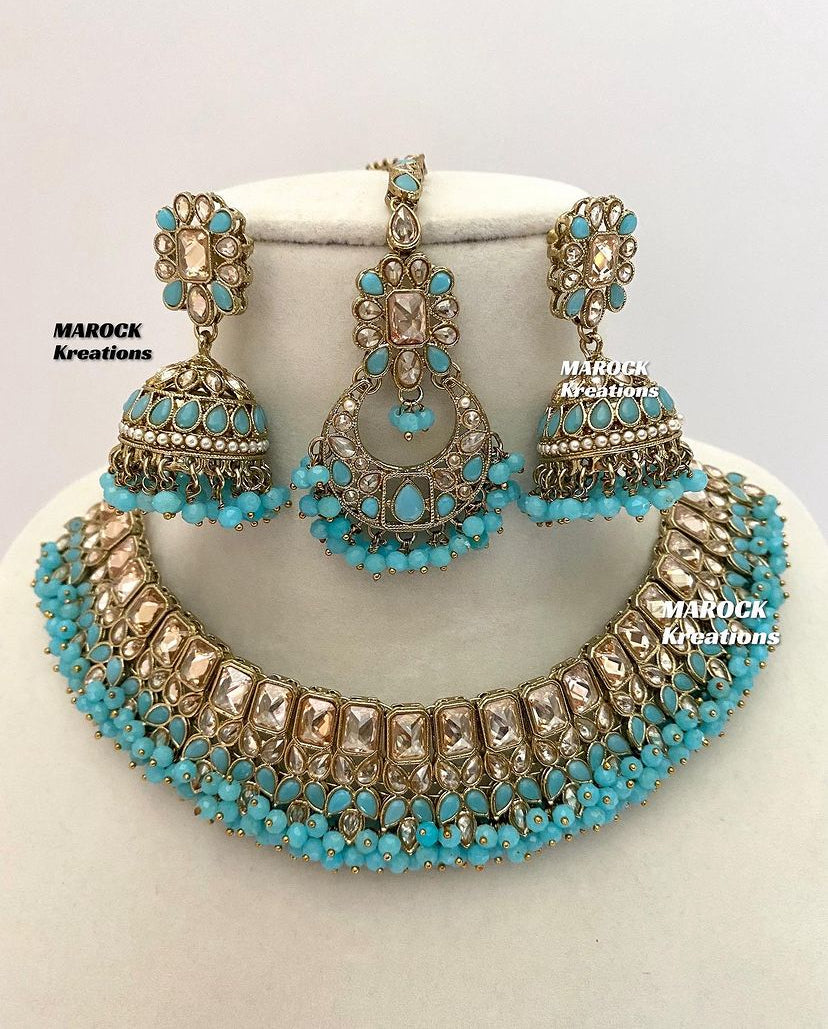 Antique Gold Polki Necklace set