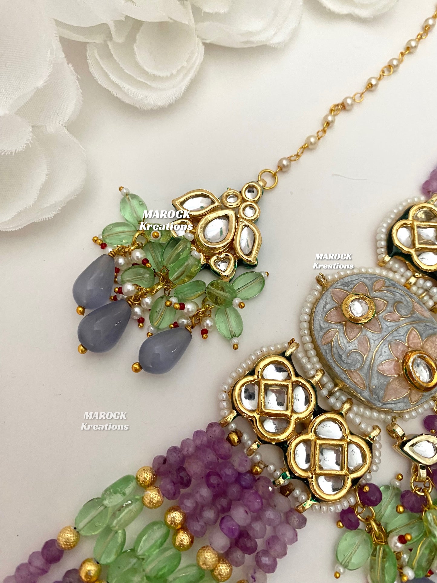 Brinda Premium Quality Kundan Meenakari Statement Choker set