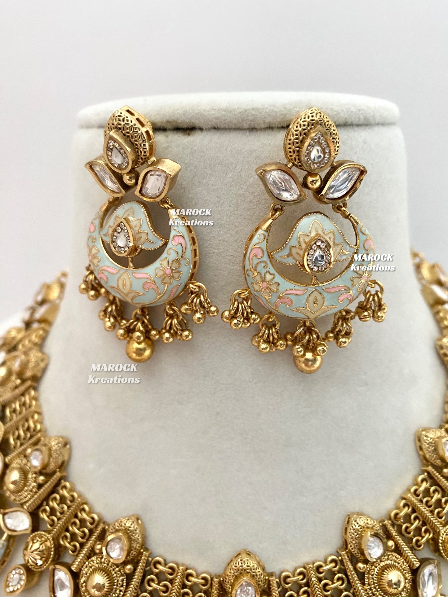 Anahi Premium Quality Gold plated Kundan Meenakari exclusive Necklace set