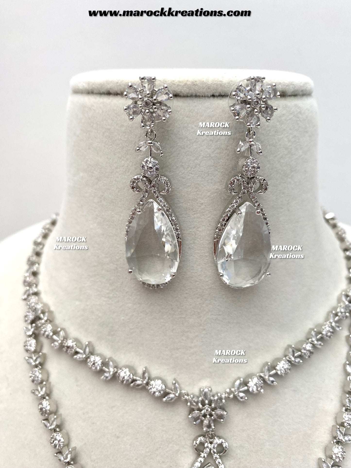 Lauren Silver American Diamond Necklace set