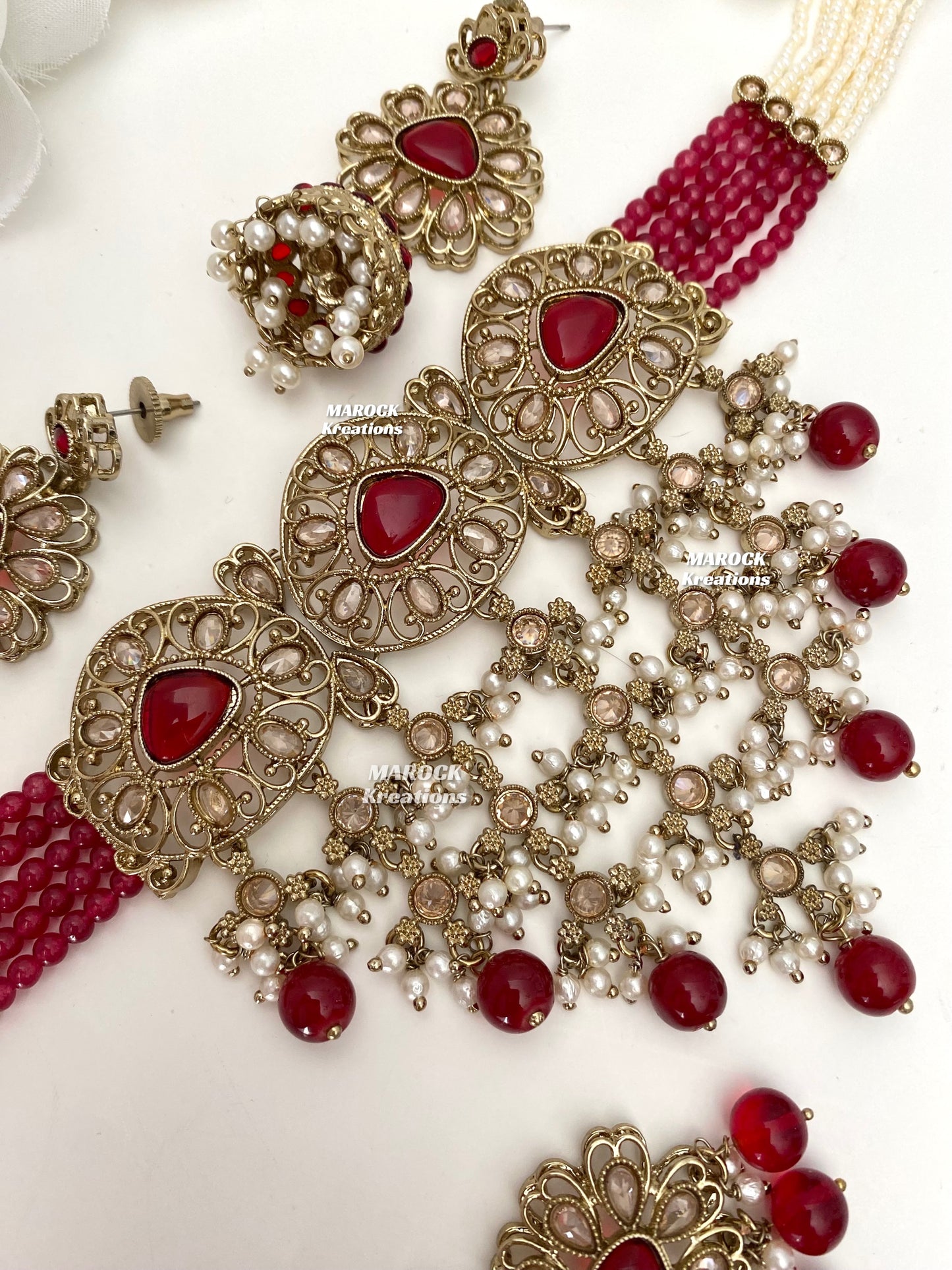 Amaira Antique Gold Polki choker set