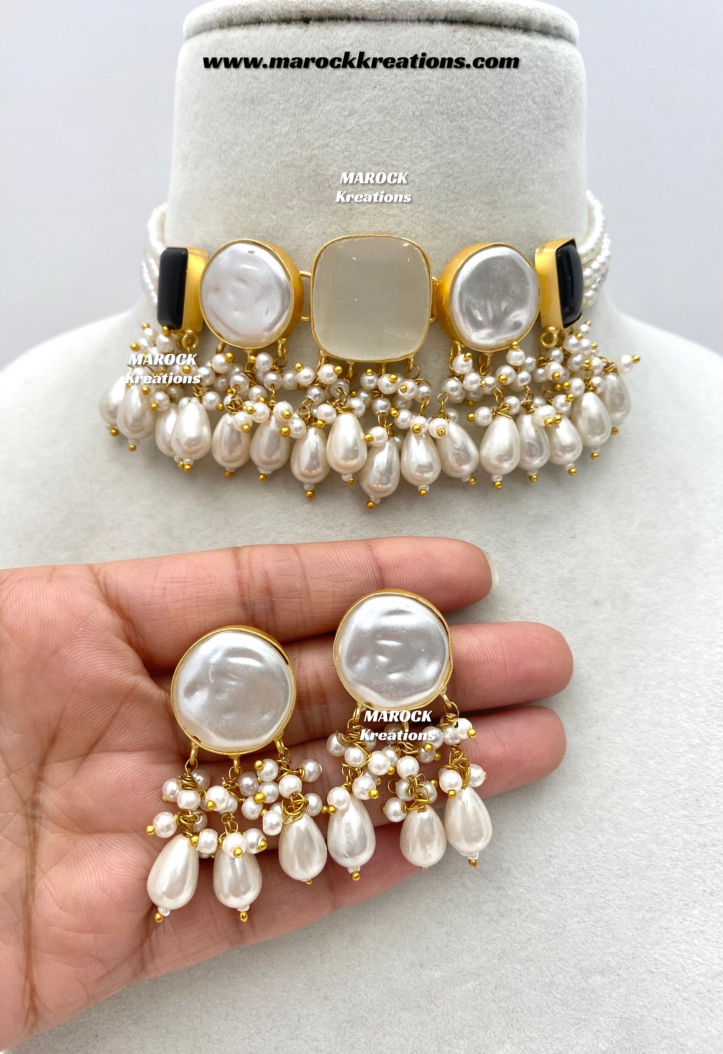 Adviti Mother of pearls Statement choker set