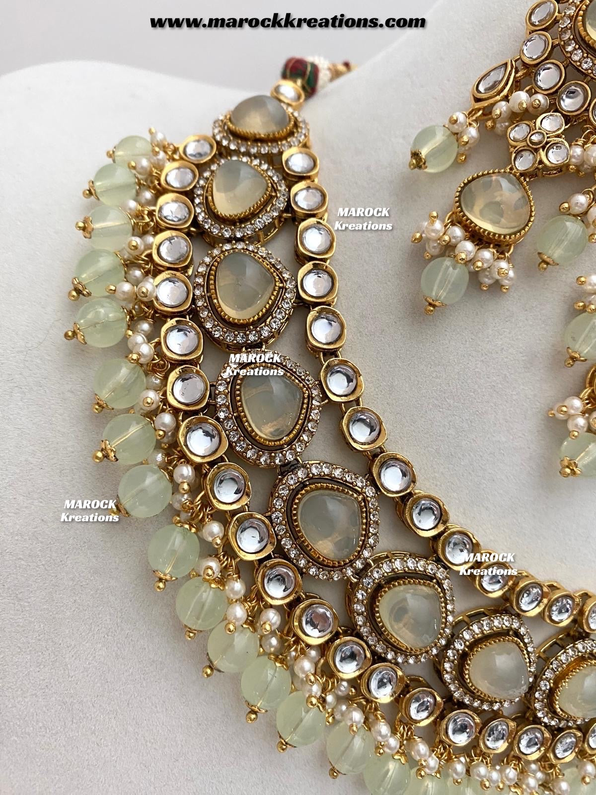 Harsha Premium Quality Kundan and Monalisa stone Statement Necklace set