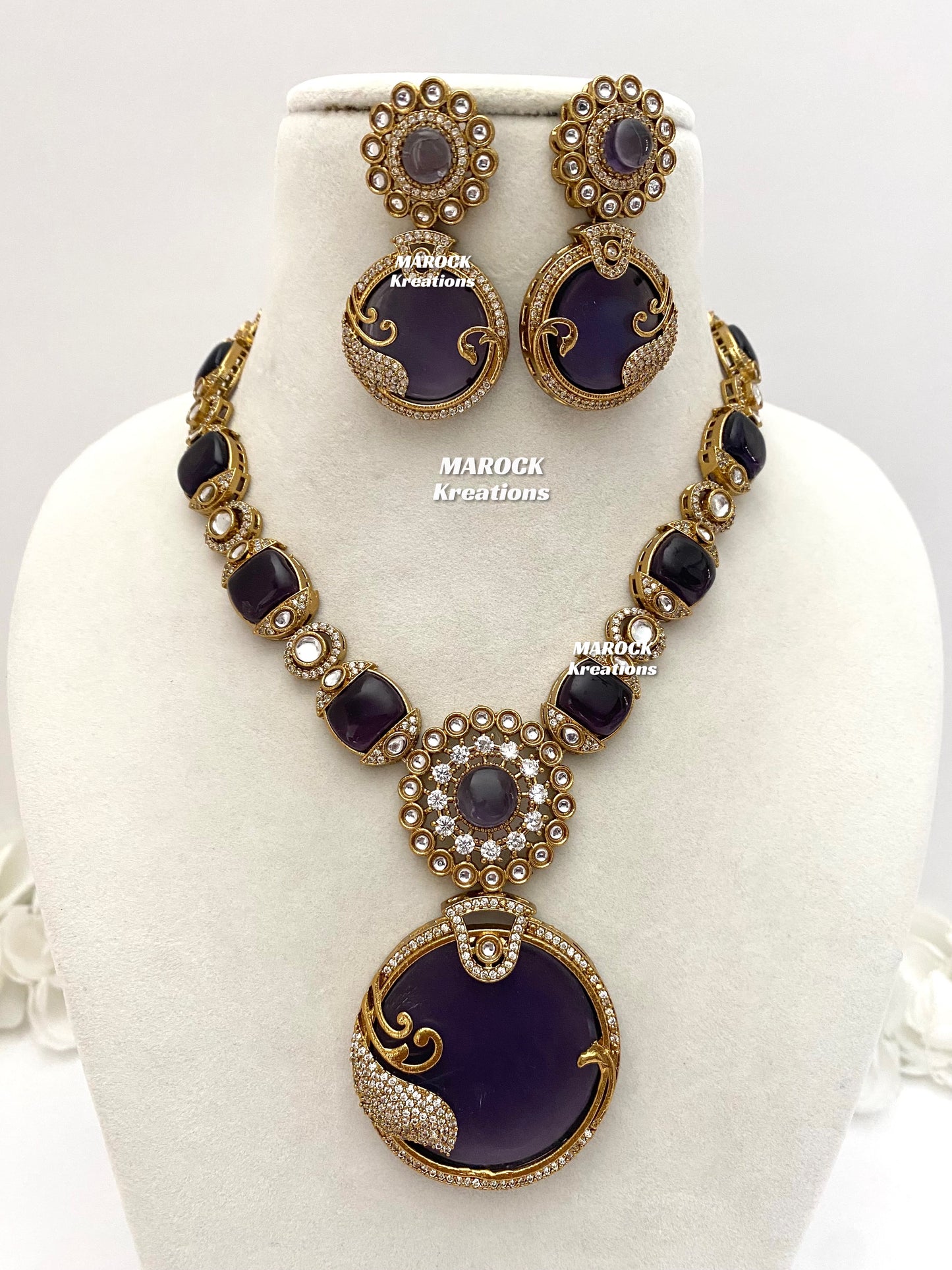 Haniya Sabyasachi inspired Premium Quality Moissanite Kundan Statement Necklace set