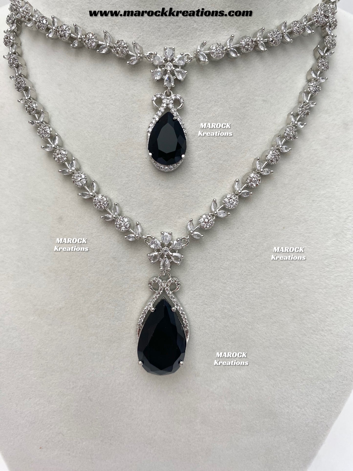 Lauren Silver American Diamond Necklace set
