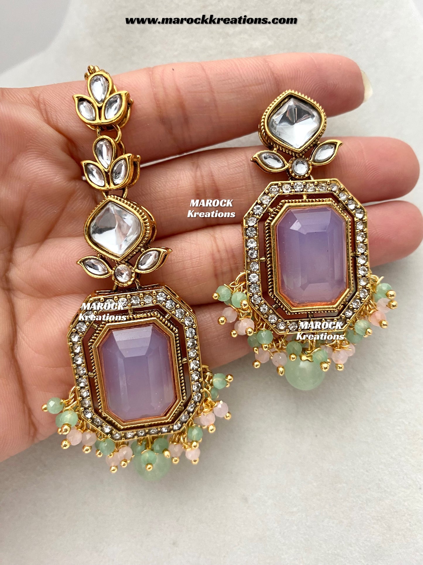 Shabnam Premium Quality Kundan Statement Necklace set