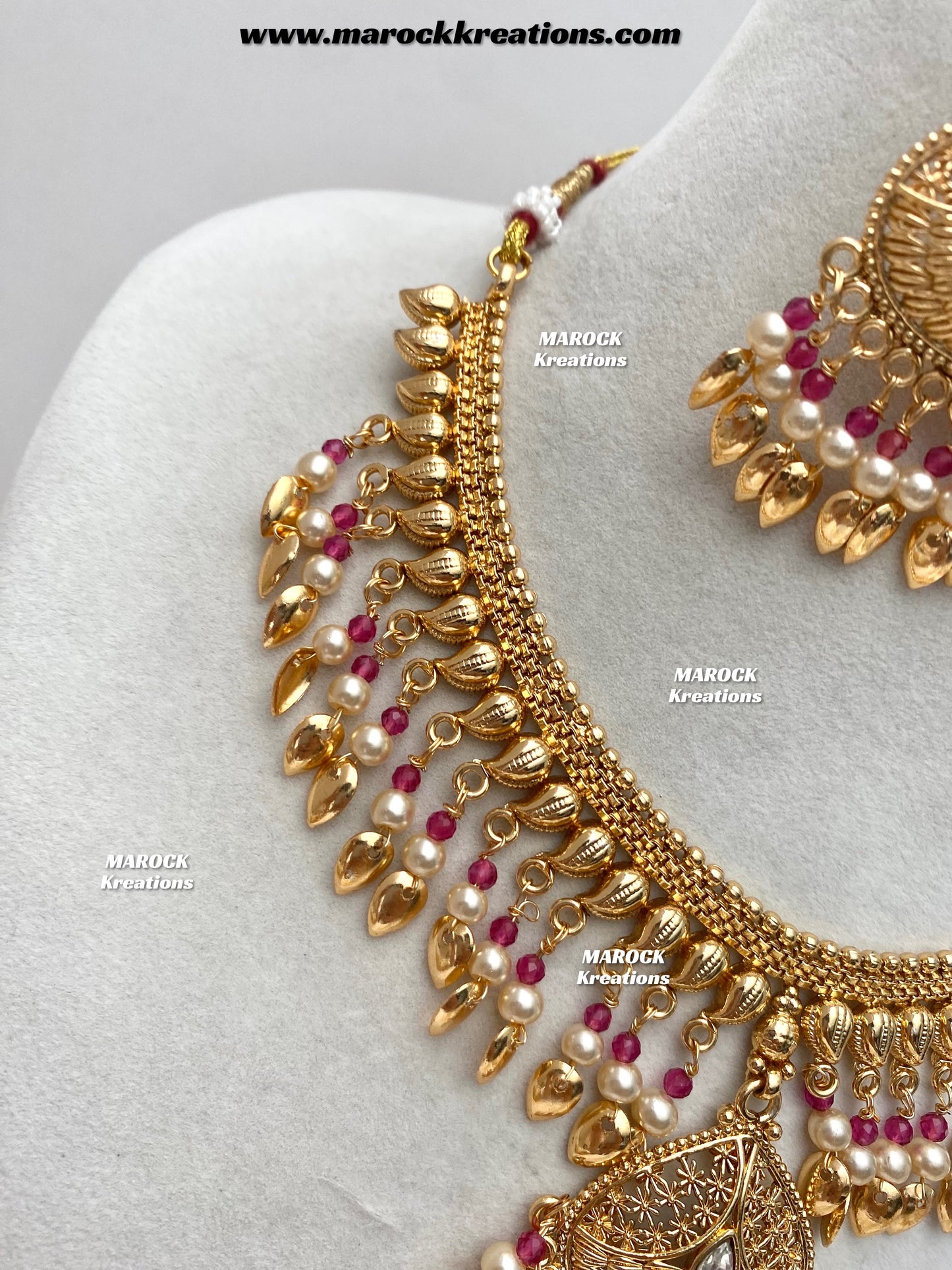 Feraz Premium Quality Gold Plated peepal patti necklace set
