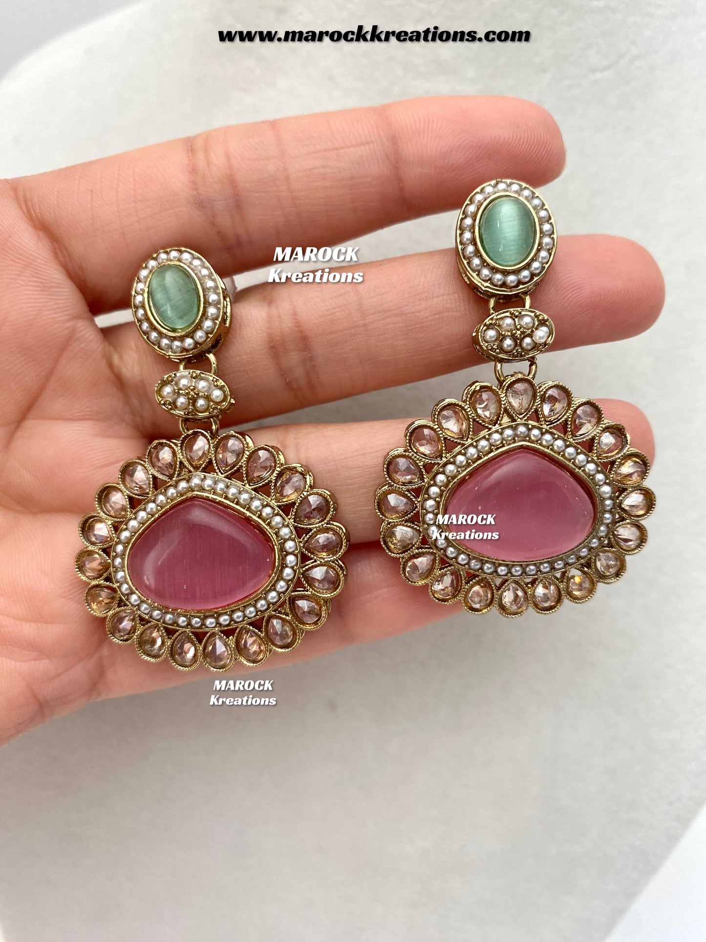 Nadira Kundan Polki double layer Necklace set