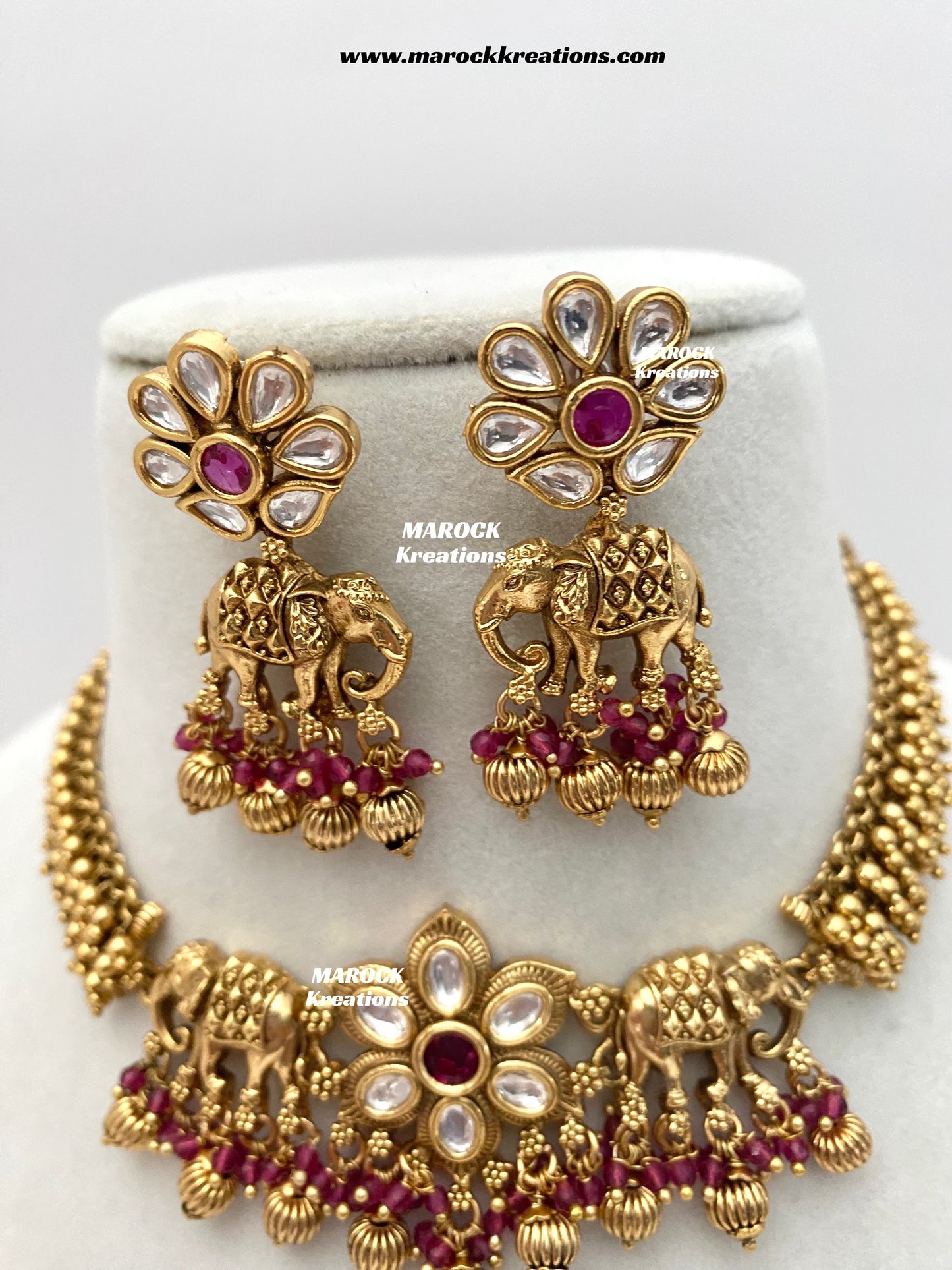 Rashmika Premium Quality exclusive Gold Plated Meenakari Rajwadi choker set
