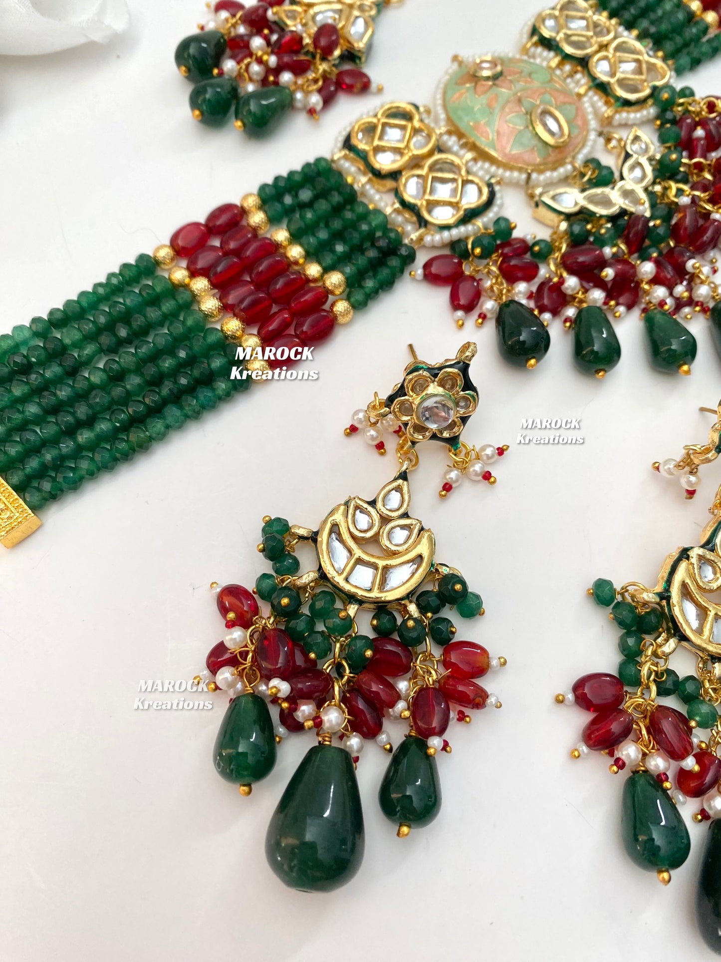 Brinda Premium Quality Kundan Meenakari Statement Choker set