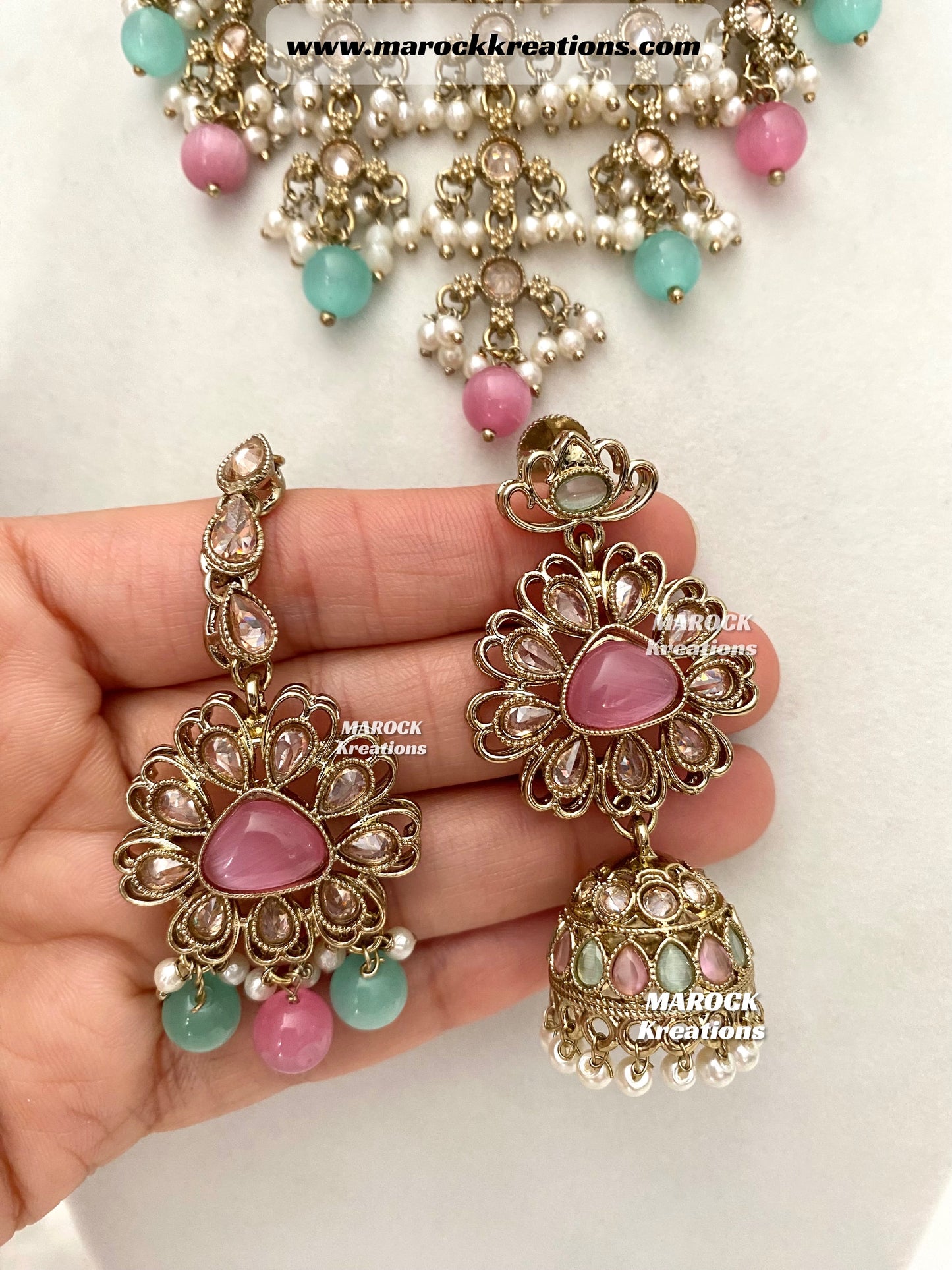 Amaira Antique Gold Polki choker set