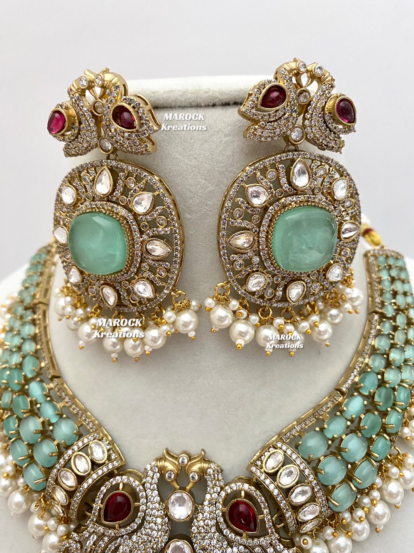 Ravina Tandon Bollywood style Sabyasachi inspired Premium Quality Moissanite Kundan Necklace set