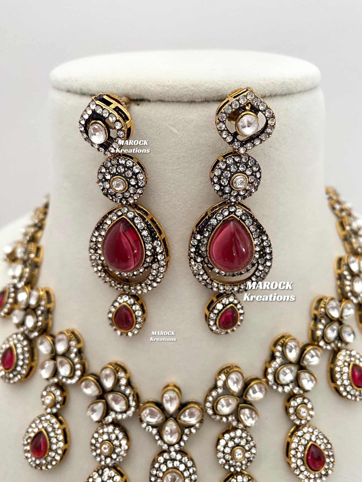 Sanjna Victorian Kundan Statement Necklace set