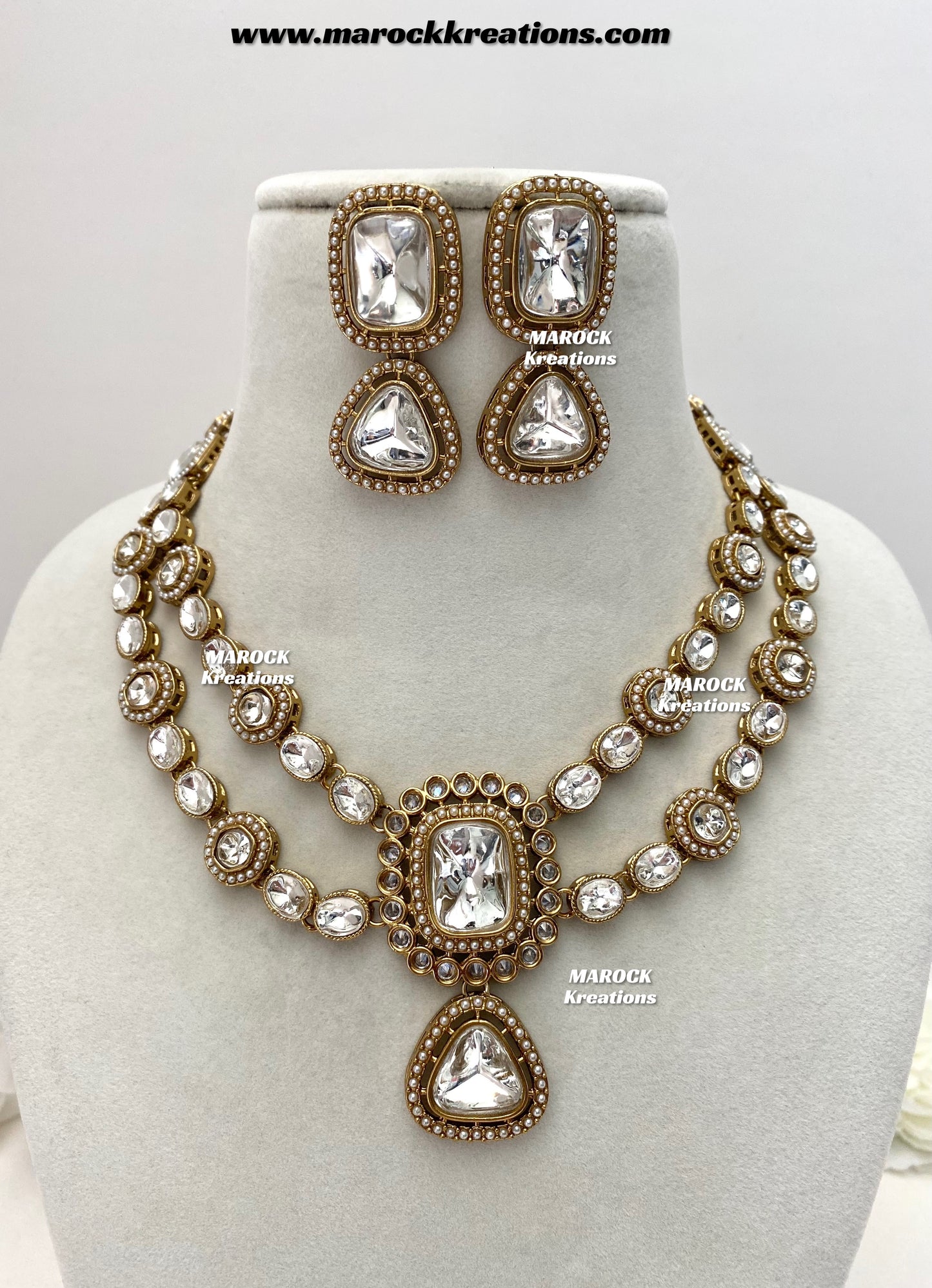 Saba Premium Quality Kundan statement necklace set