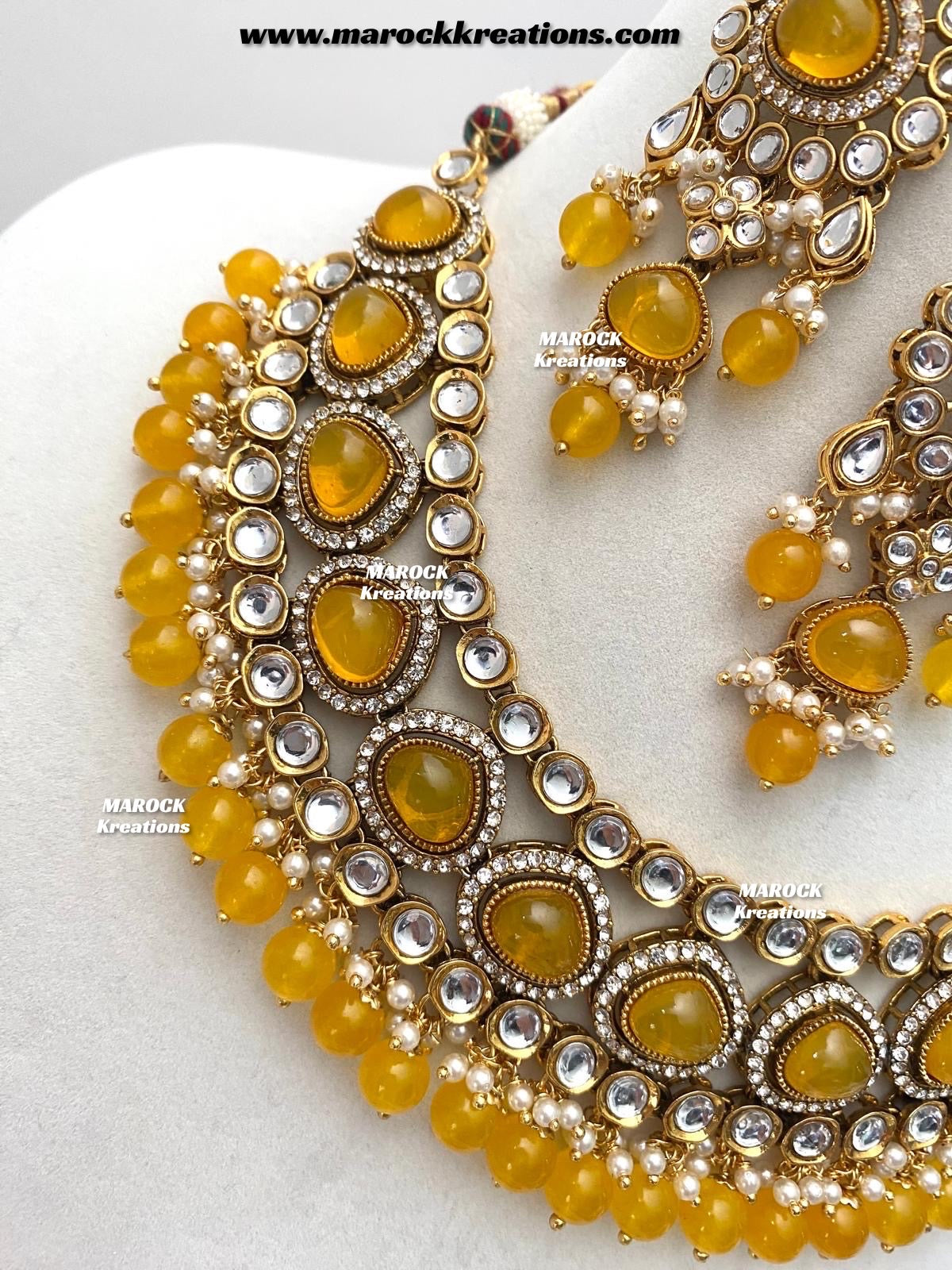 Harsha Premium Quality Kundan and Monalisa stone Statement Necklace set