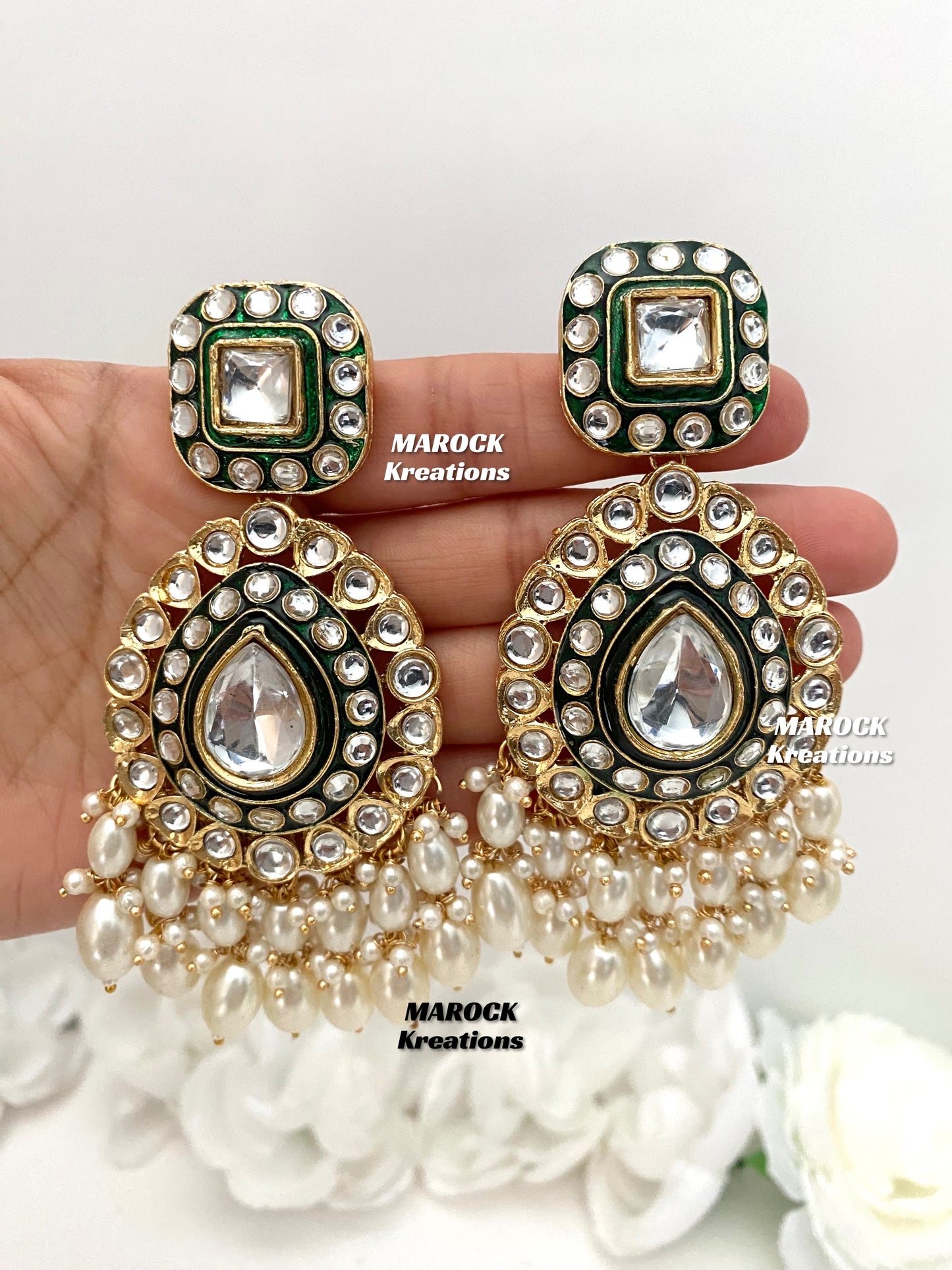 Eliza Premium Quality uncut Kundan Earrings