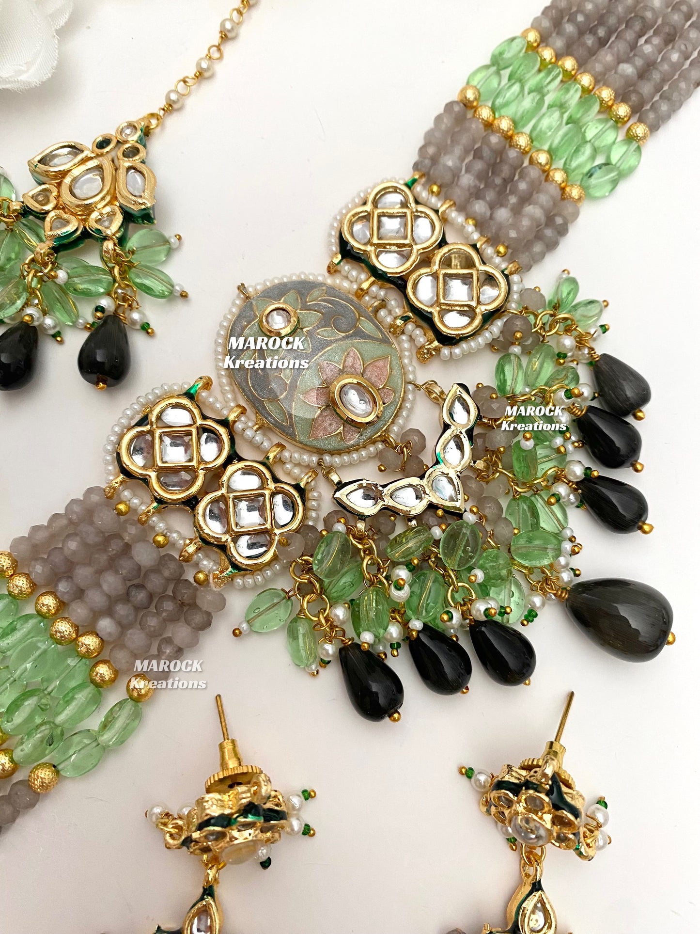 Brinda Premium Quality Kundan Meenakari Statement Choker set
