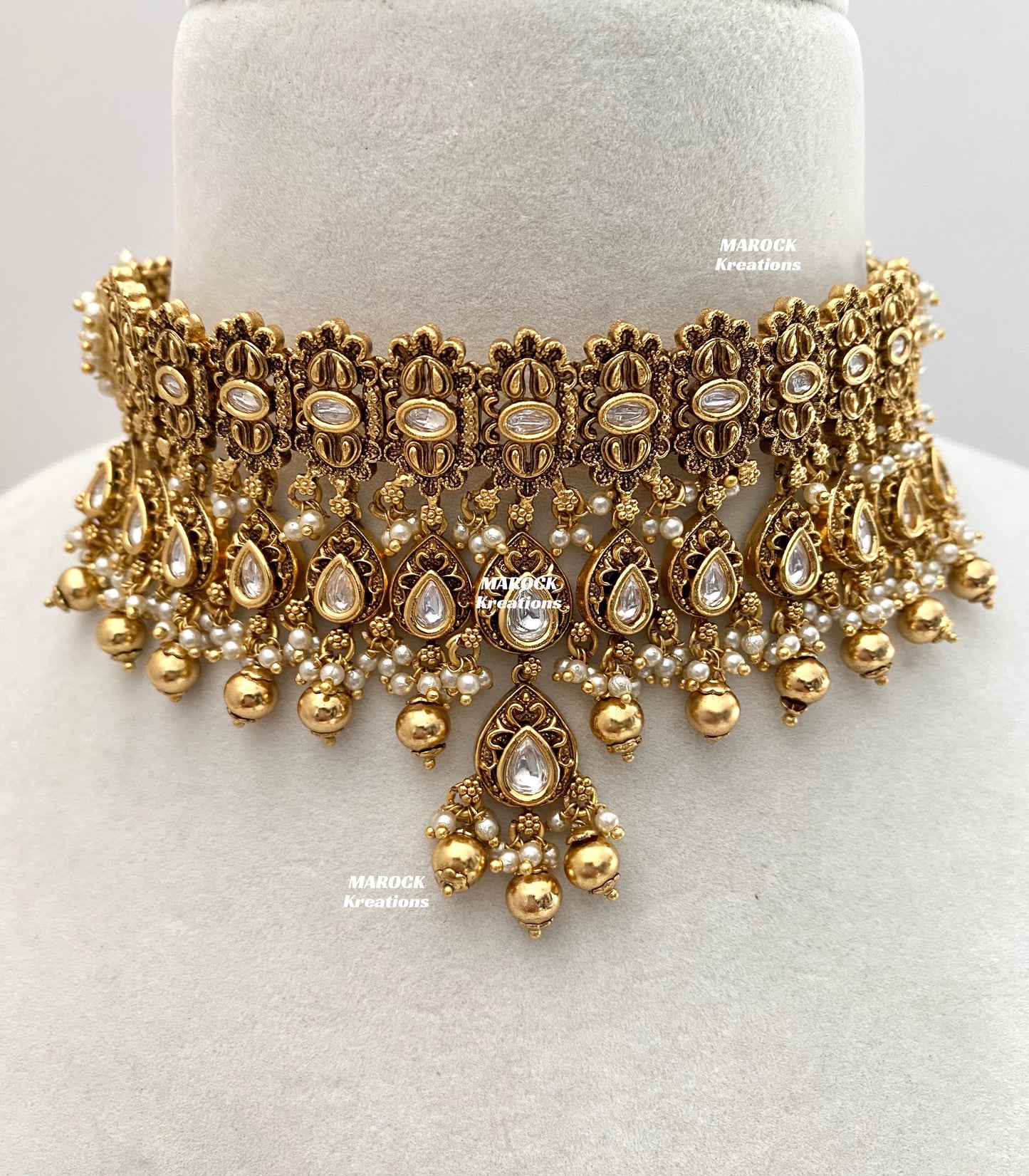 Samina Premium Quality Gold plated Kundan choker set