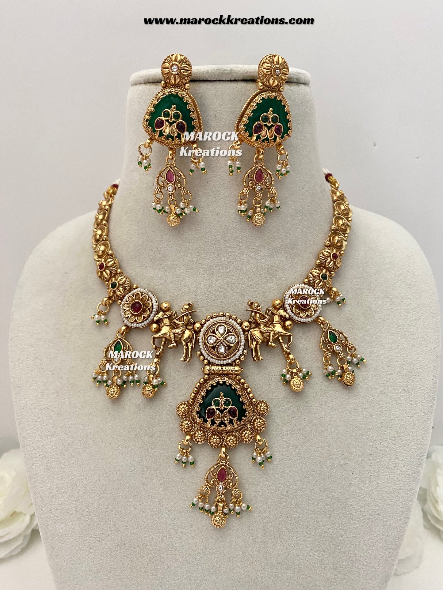 Amita Premium Quality exclusive Gold Plated heritage necklace set