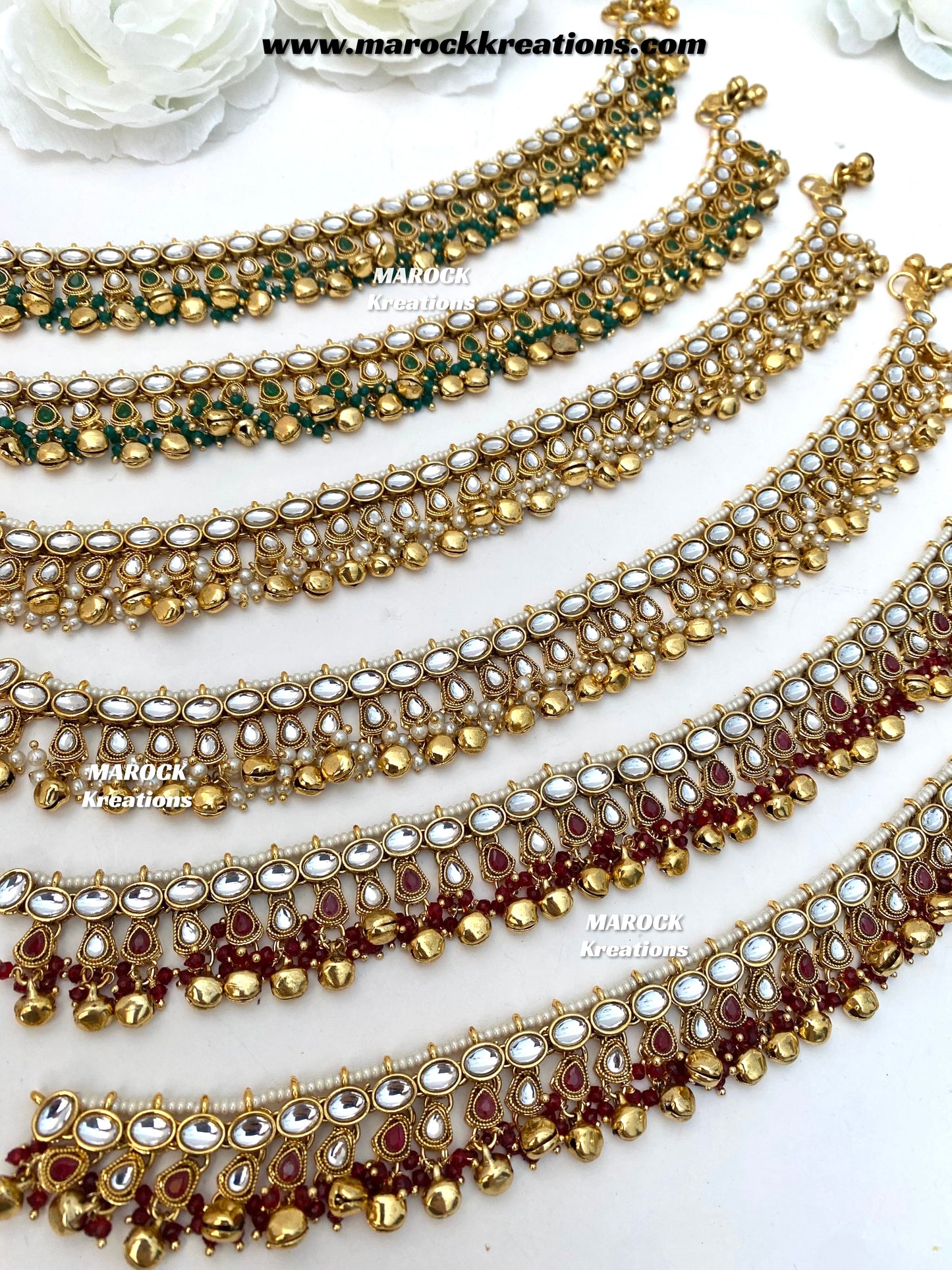 Pritika Premium quality Kundan Anklets/Payal/Jhanjhran