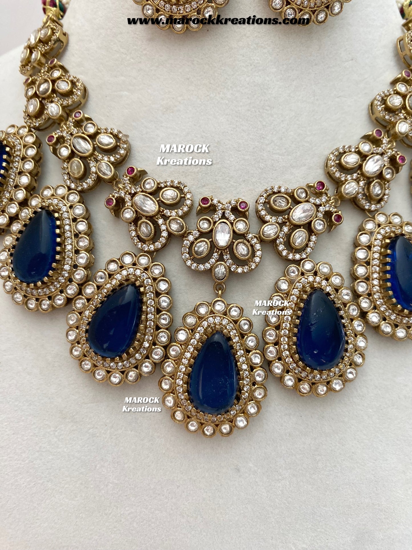 Roselina Sabyasachi inspired Premium Quality Moissanite Kundan Statement Necklace set