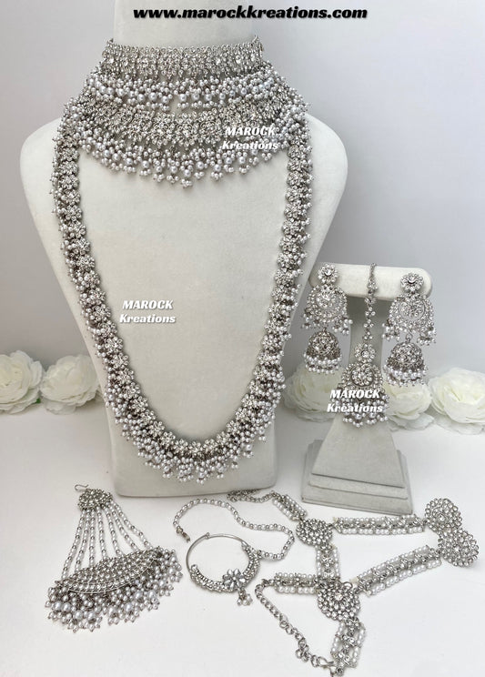 Zohra Premium Quality Pakistani Silver Bridal set/bridal jewelry