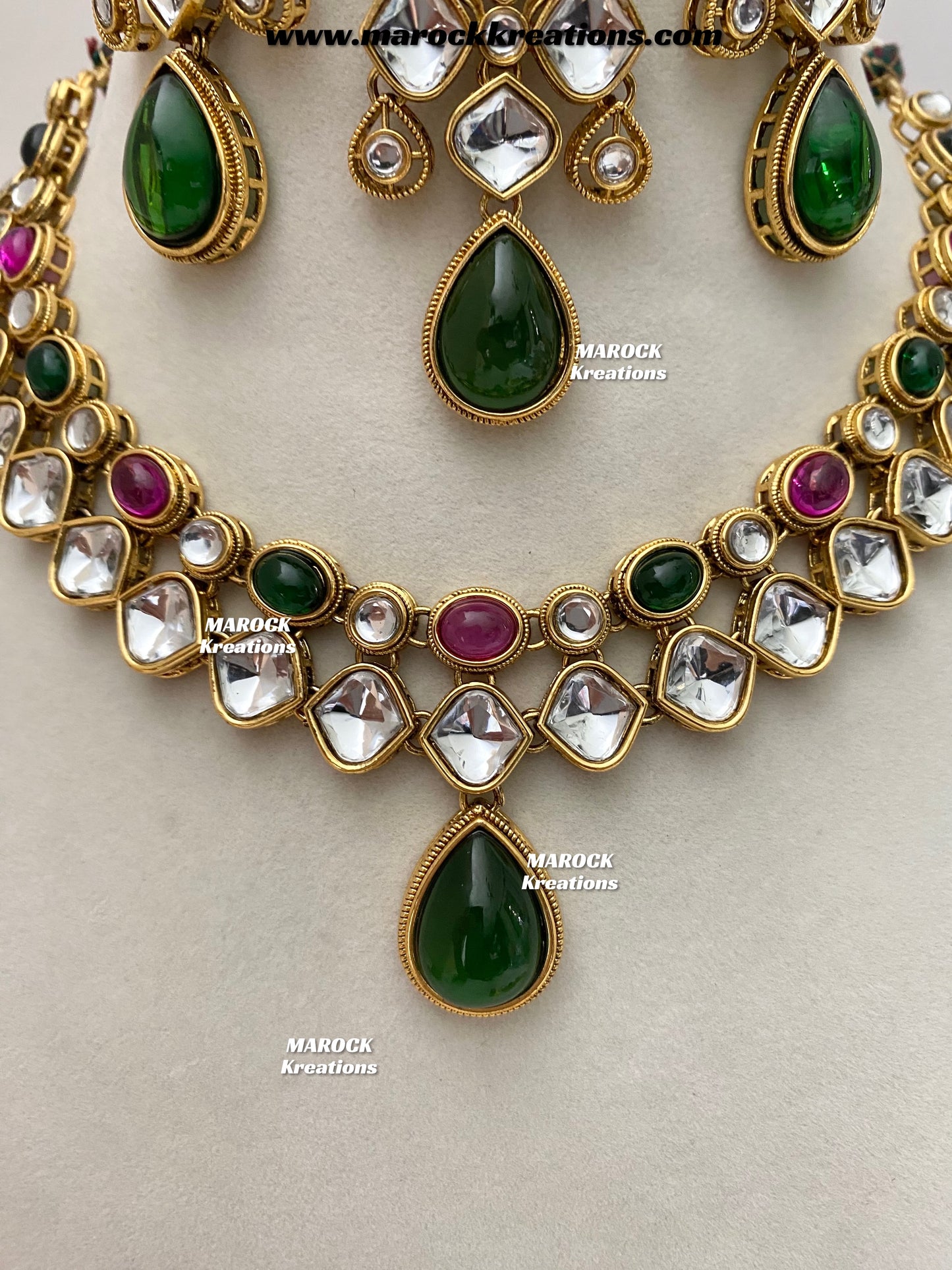Romana Premium Quality Kundan Statement Necklace set