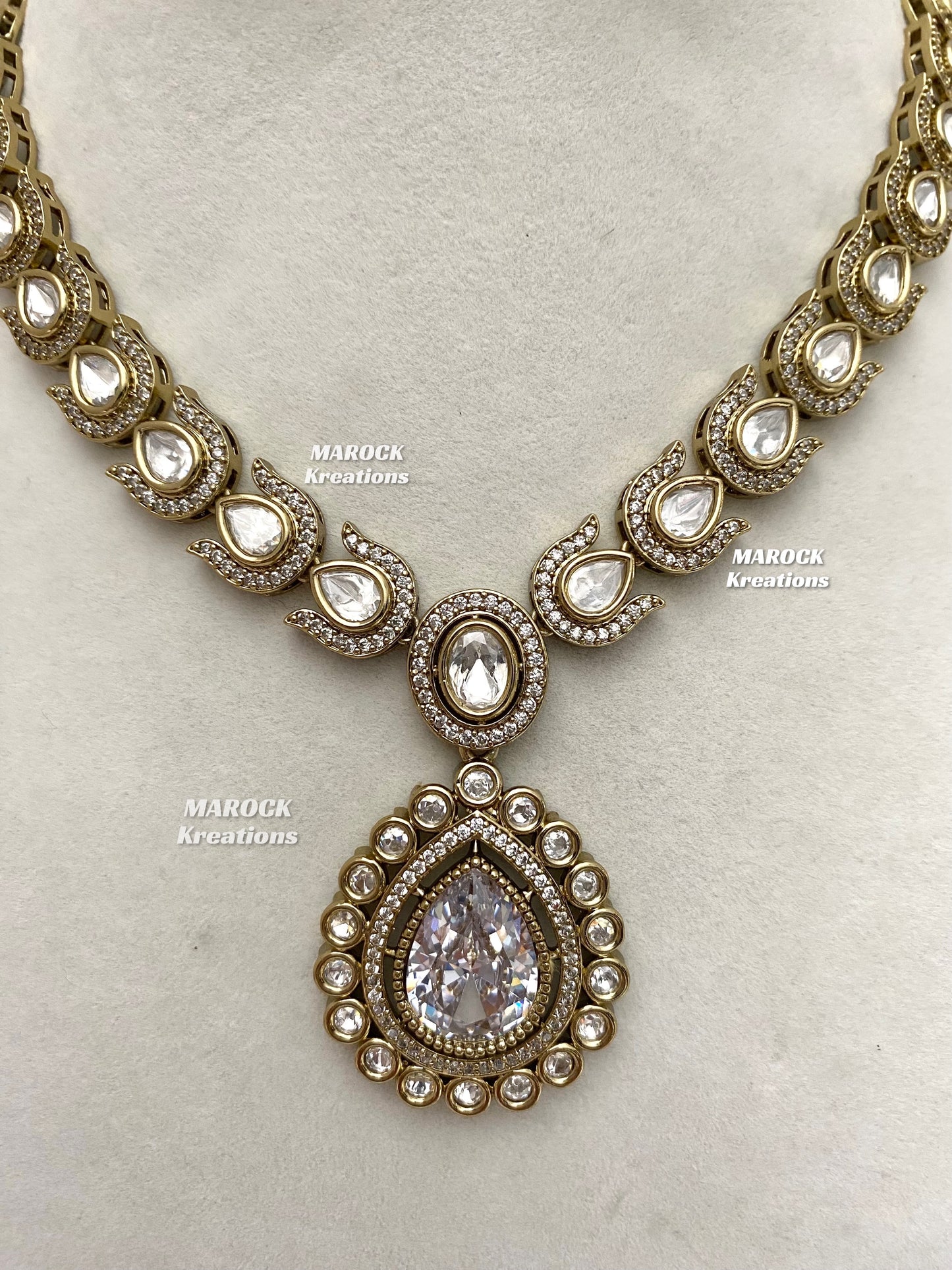 Camila Premium Quality Moissanite Kundan Necklace set